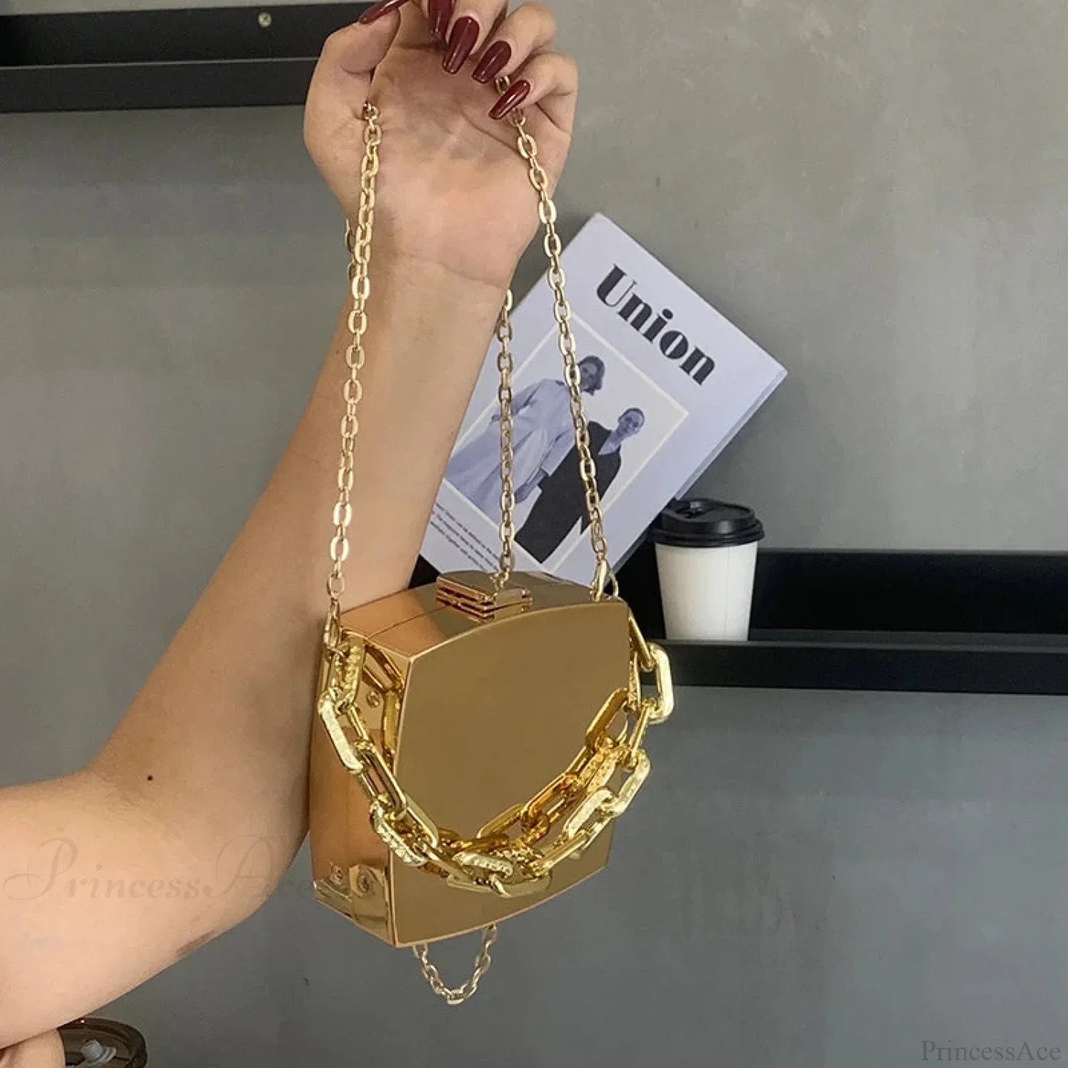 2022 Trend Designer PVC Box Clutch Bag - Image 4