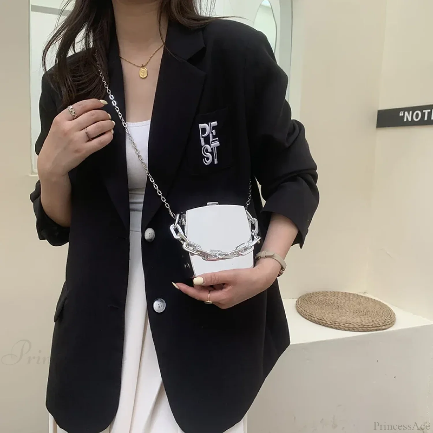 2022 Trend Designer PVC Box Clutch Bag - Image 5