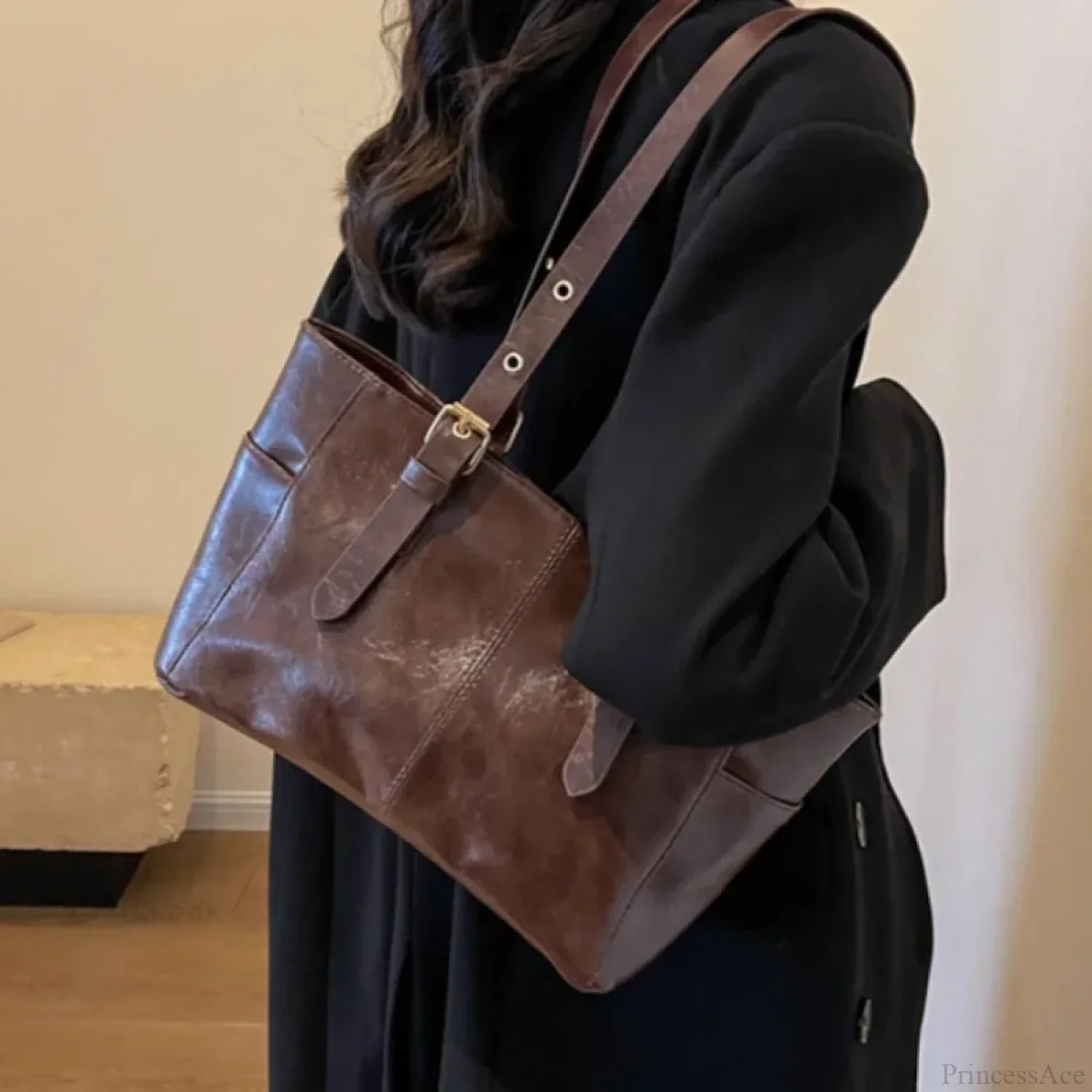 Korean Retro PU Leather Shoulder Bag - Image 2