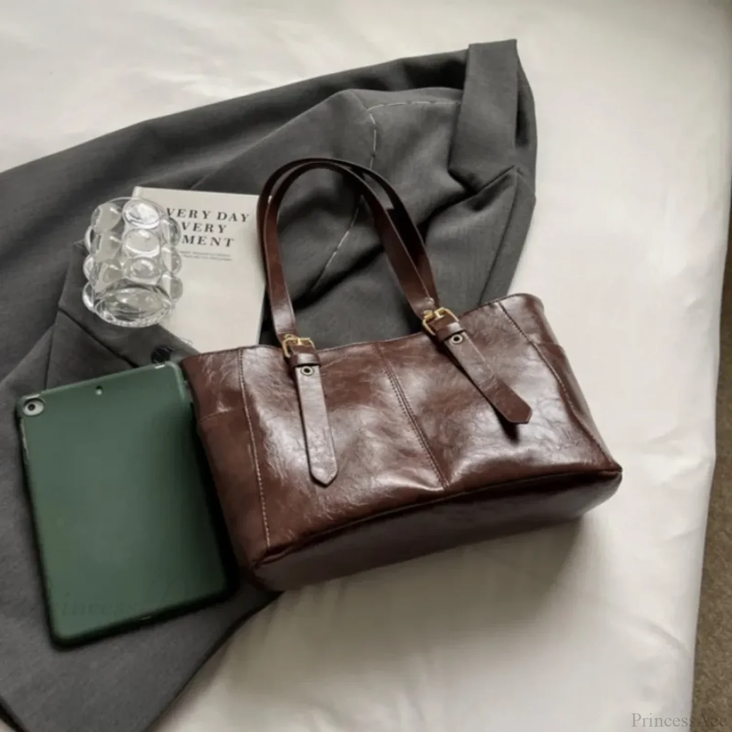 Korean Retro PU Leather Shoulder Bag - Image 6