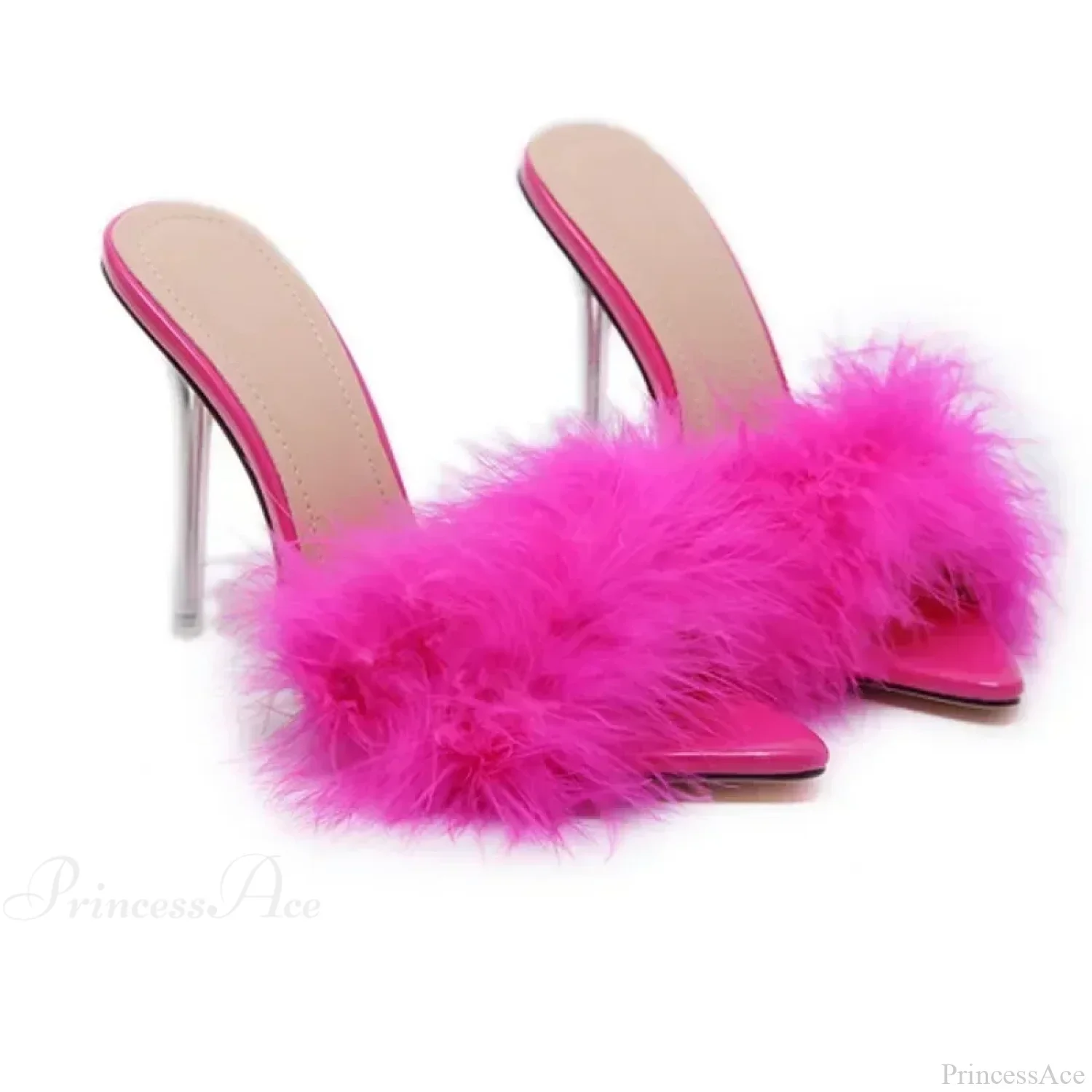 New Design Rhinestone Women Pumps Slippers Sexy Pointed Toe Baotou Transparent Pvc Thin High Heel - Image 5