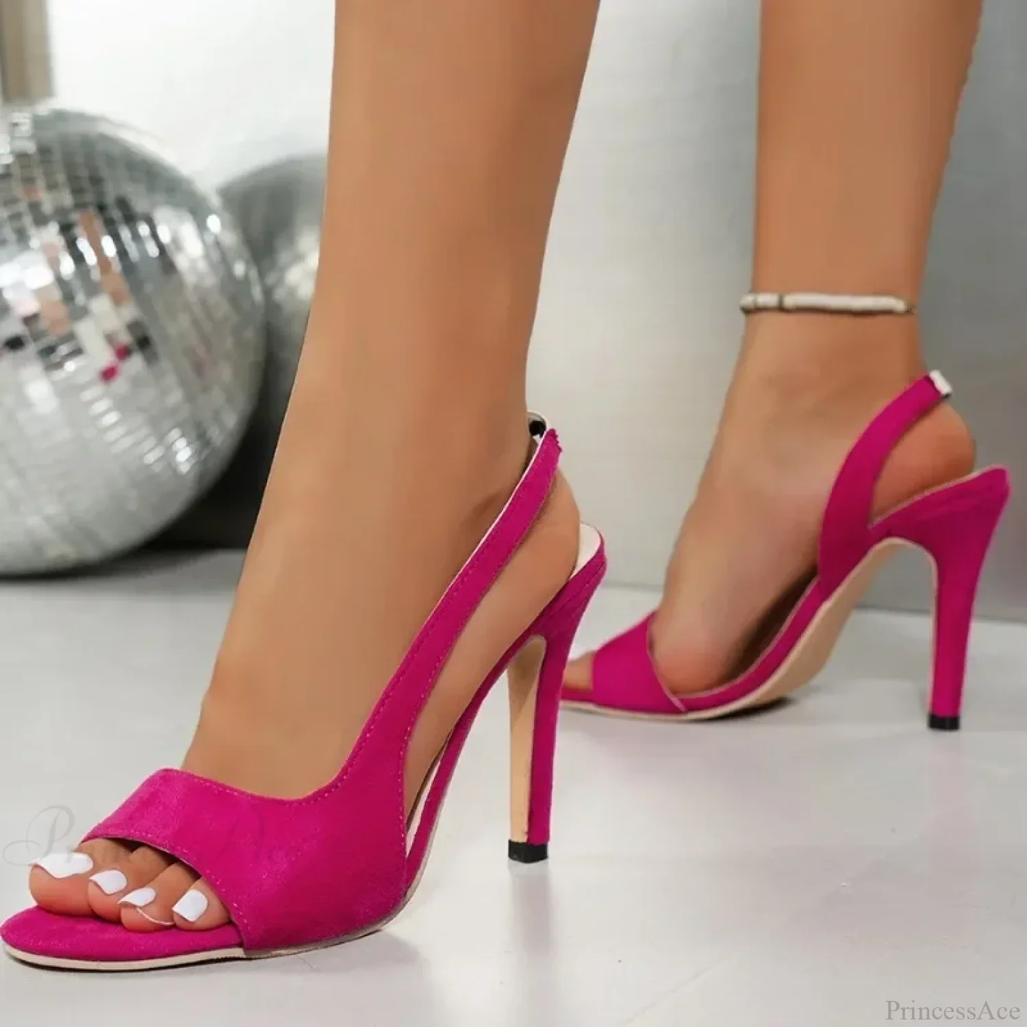 Summer New Comfortable High Heels Fish Mouth Slip-on Open Toe Sandals Large Size Women High Heel - Image 5