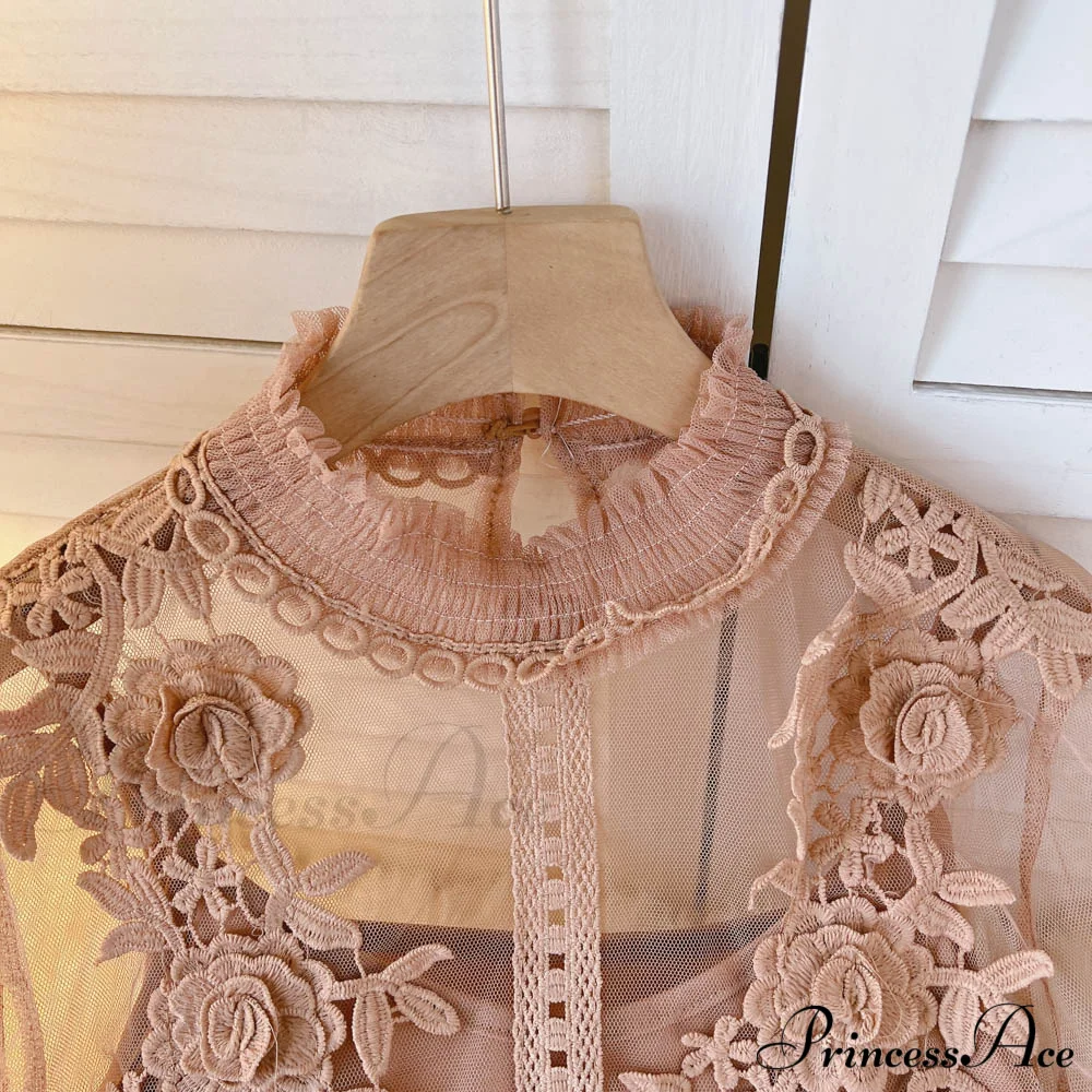 Spring 3D Floral Lace Sheer Blouse - Image 14