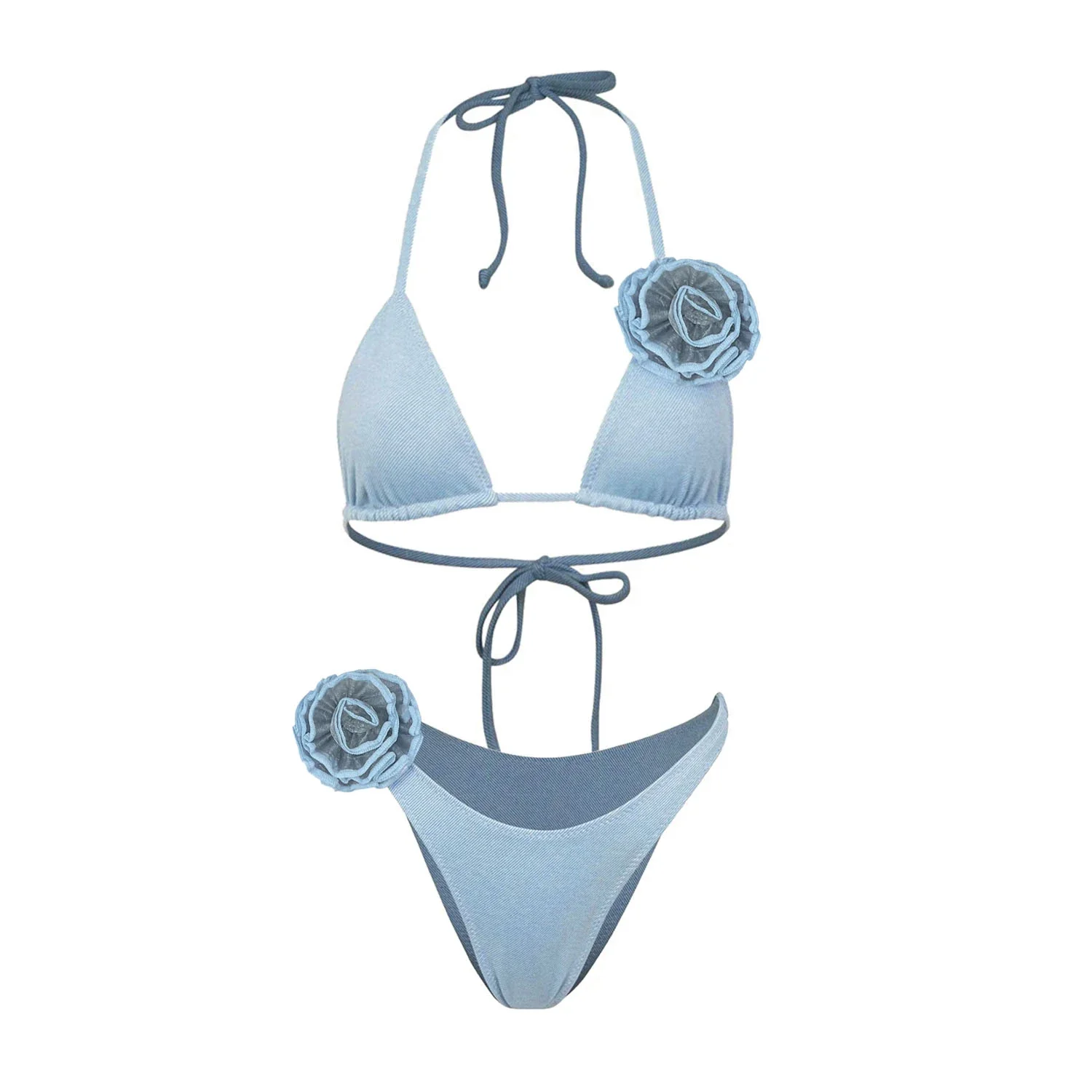 3D Floral Halter Bikini Set - Image 7