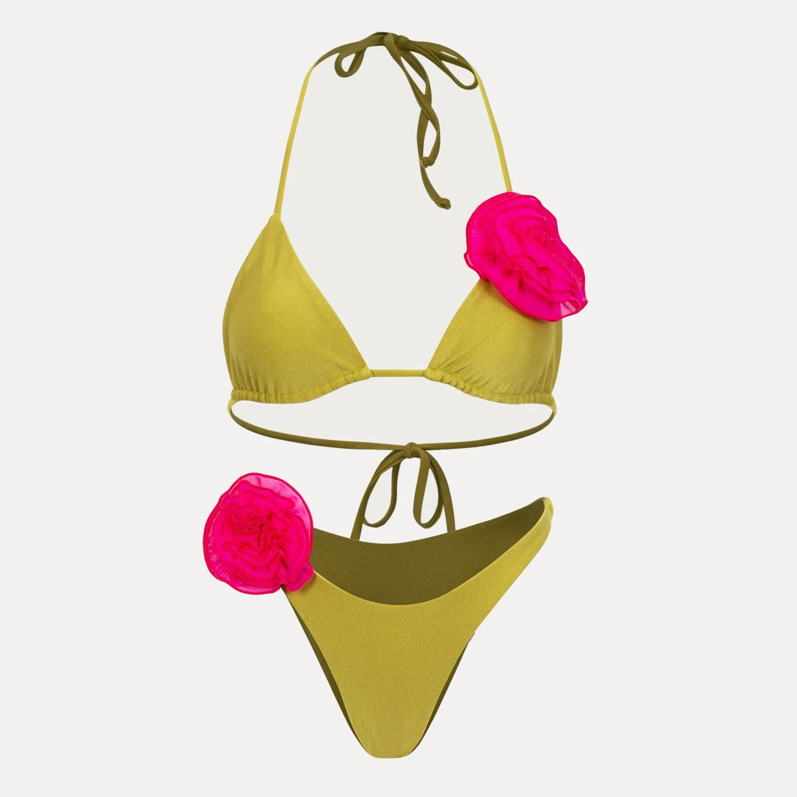 3D Floral Halter Bikini Set - Image 9