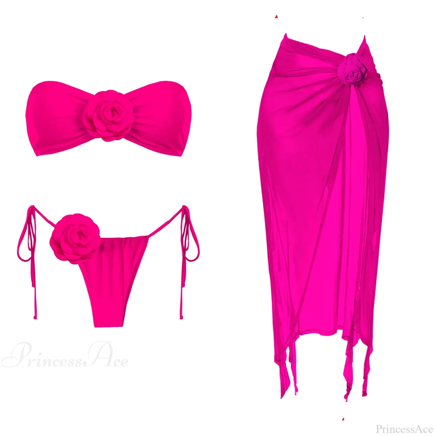 3D Flower Bandage Bikini Set - Image 2