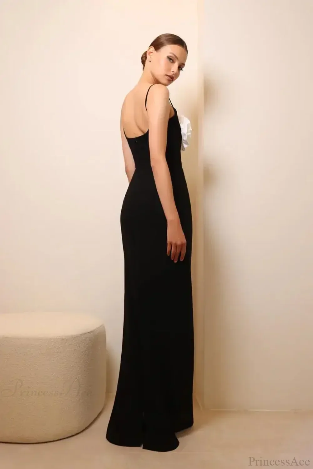 3D Flower Halter Long Party Dress - Image 3