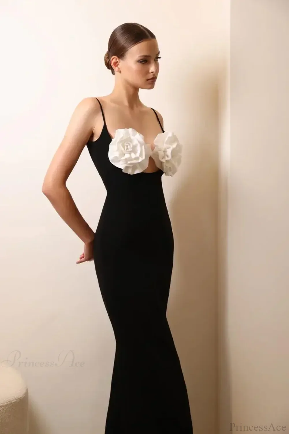 3D Flower Halter Long Party Dress - Image 6