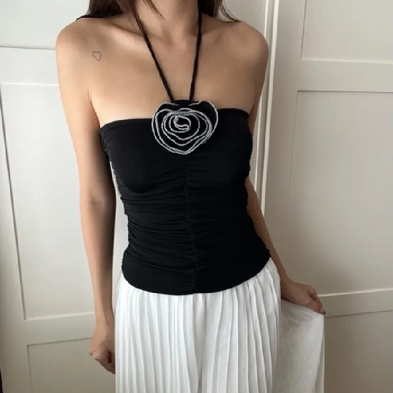 3D Rosette Halter Crop Top - Image 5