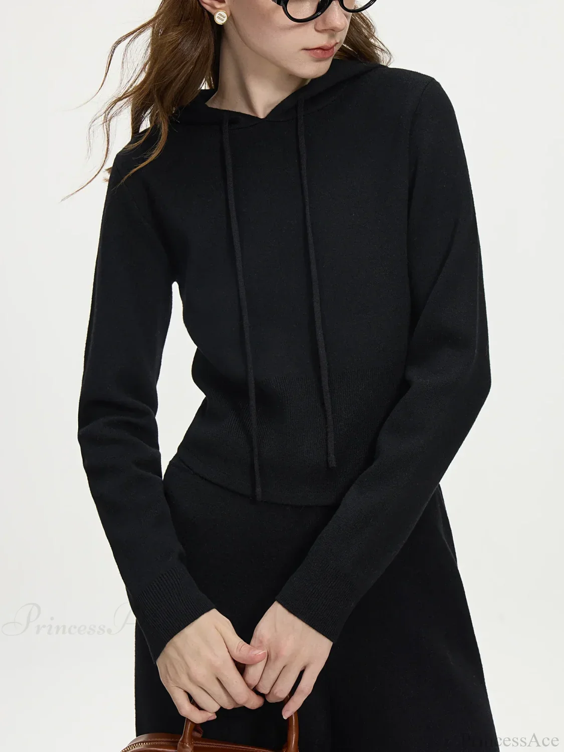 4.1% Wool Short Hooded Chic Knitwear Sweater - Image 3