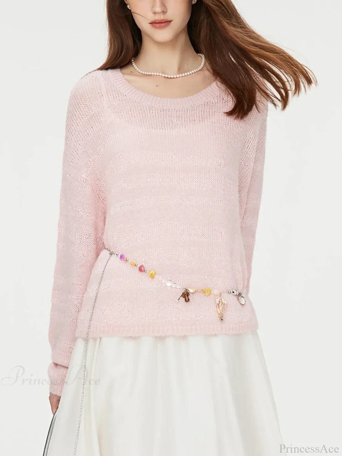8.7% Wool Round Neck Drop Sleeve Sweater - Image 6