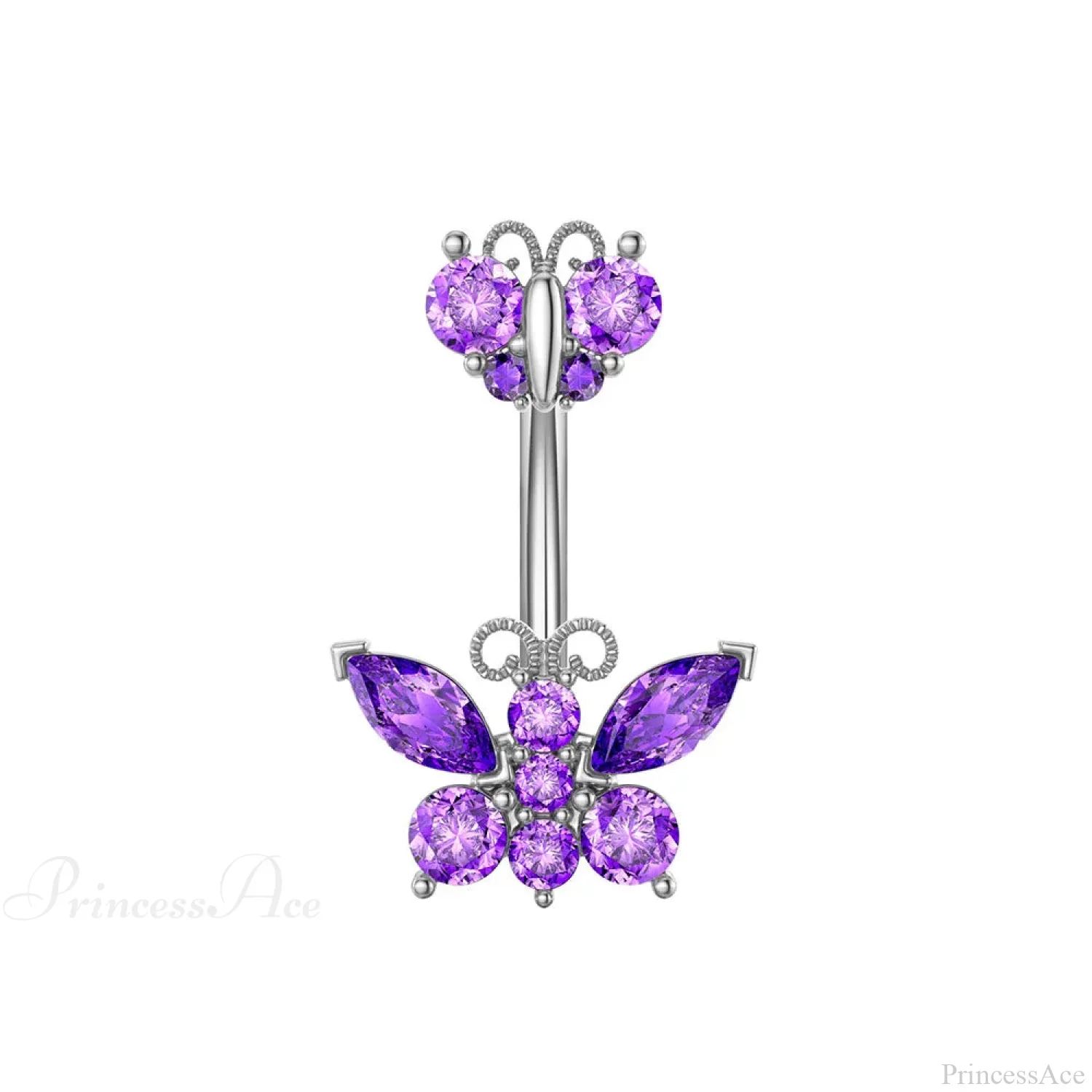 AB Butterfly Lunar Pink Gothic Belly Ring - Image 19