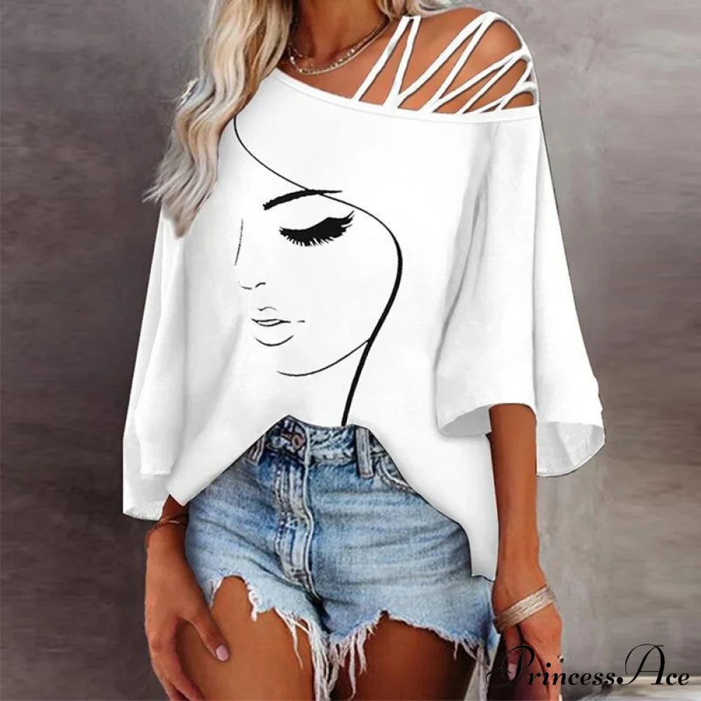 Abstract Skew Women Bandage Design and Blouse Neckline with Tee Detail - Image 4