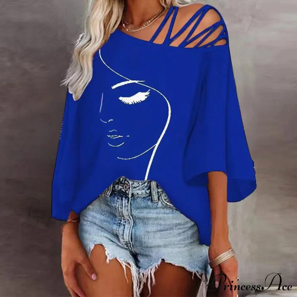 Abstract Skew Women Bandage Design and Blouse Neckline with Tee Detail - Image 5