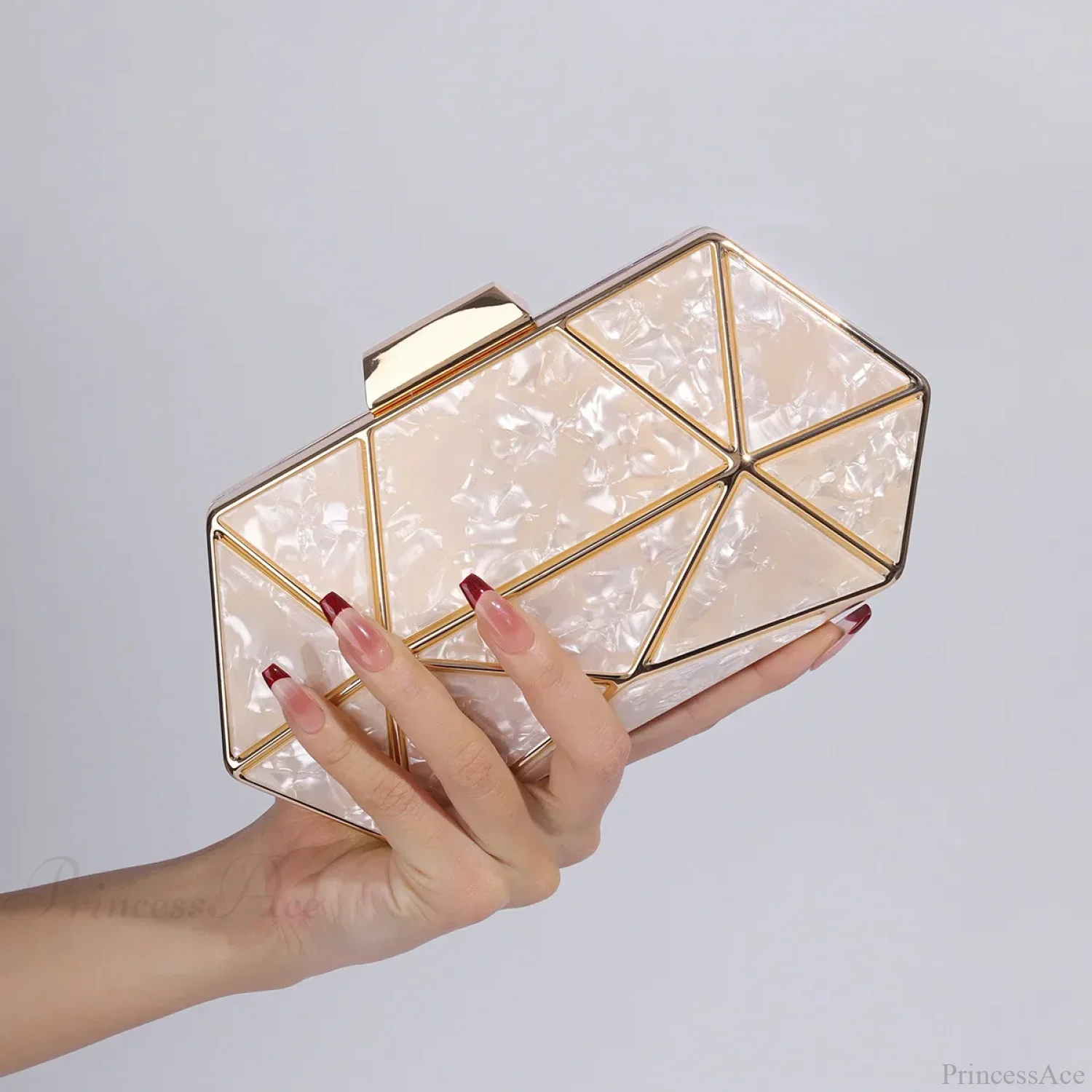 Acrylic Metal Diamond Evening Clutch Crossbody Bag - Image 11
