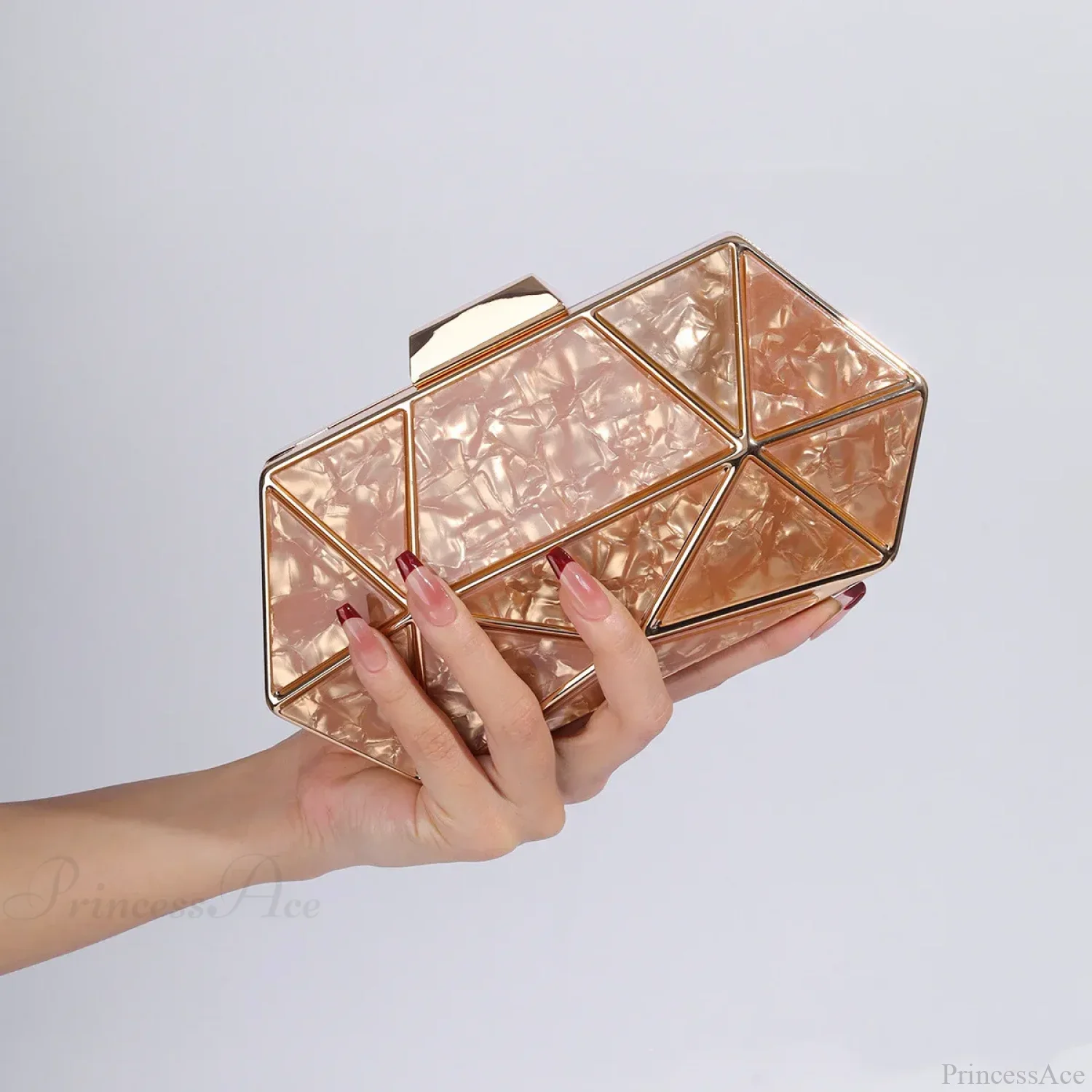 Acrylic Metal Diamond Evening Clutch Crossbody Bag - Image 3