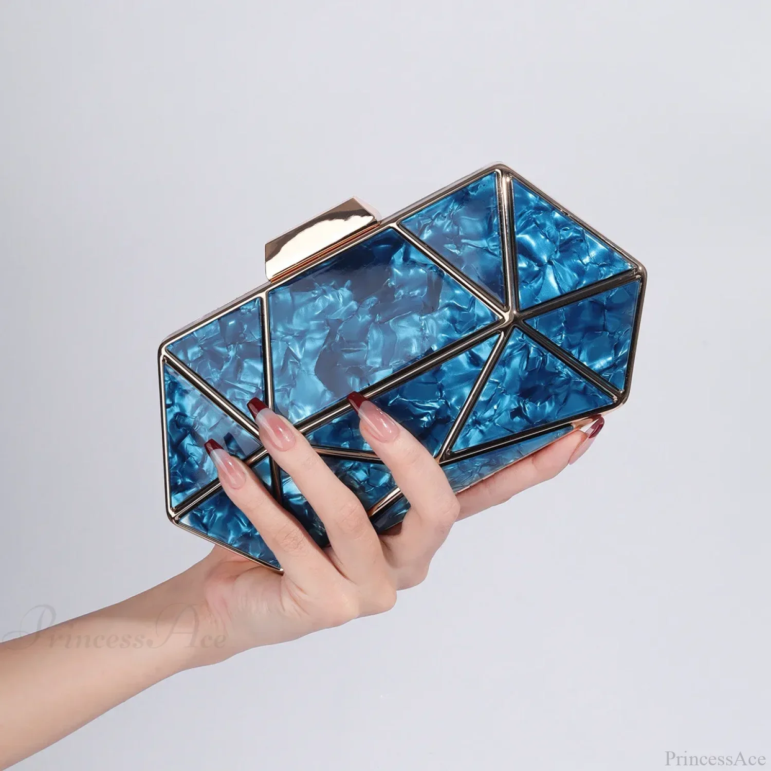 Acrylic Metal Diamond Evening Clutch Crossbody Bag - Image 6