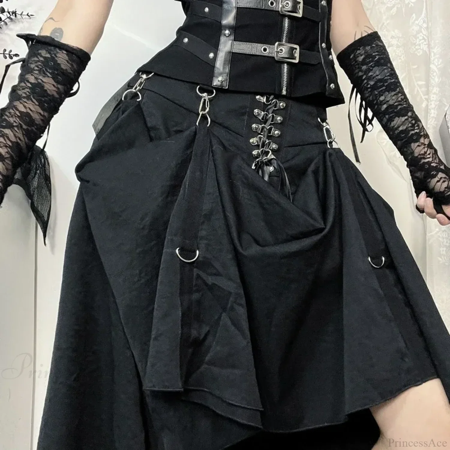 Acubi Black Swing A-line Skirt - Image 6