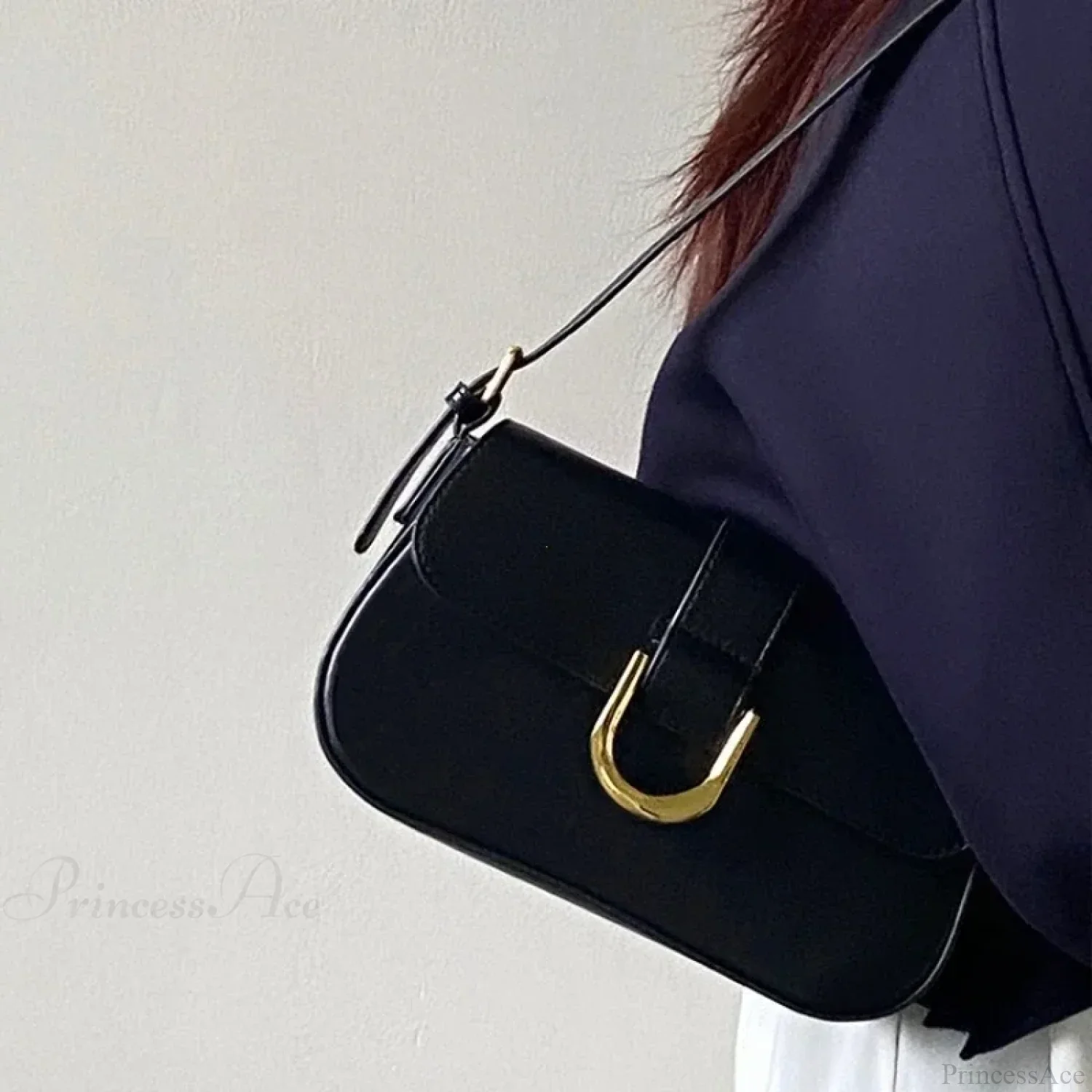 Adjustable Strap Patent Leather Satchel Bag - Image 4