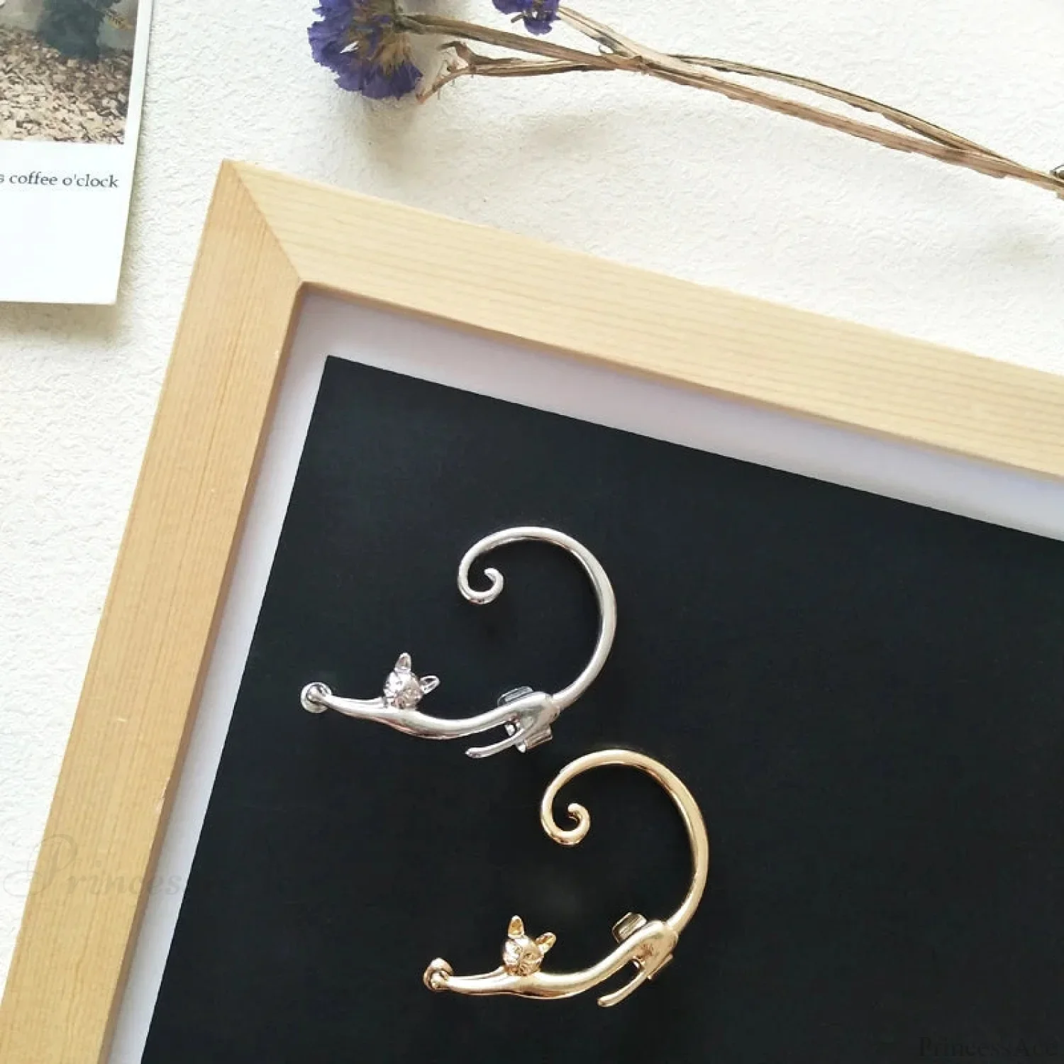 Adorable Feline Clip On Ear Cuff Wrap Earring - Image 2