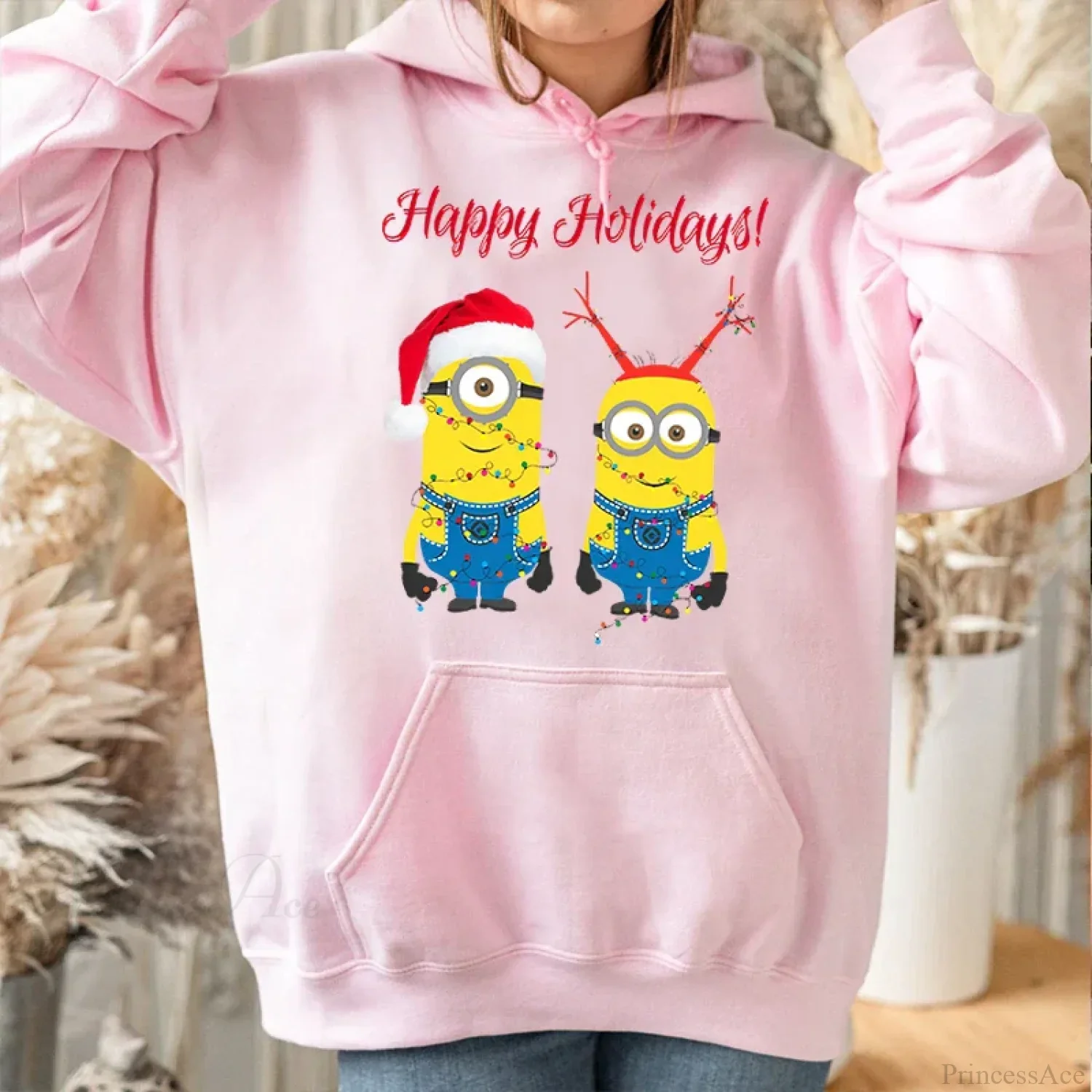 Adorable Merry Minions Plus Velvet Sports Hoodie - Image 3