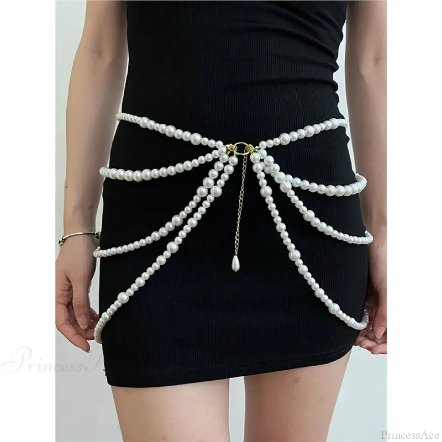 Adornments Dark Multilayer Fringes Bead Waistband - Image 7