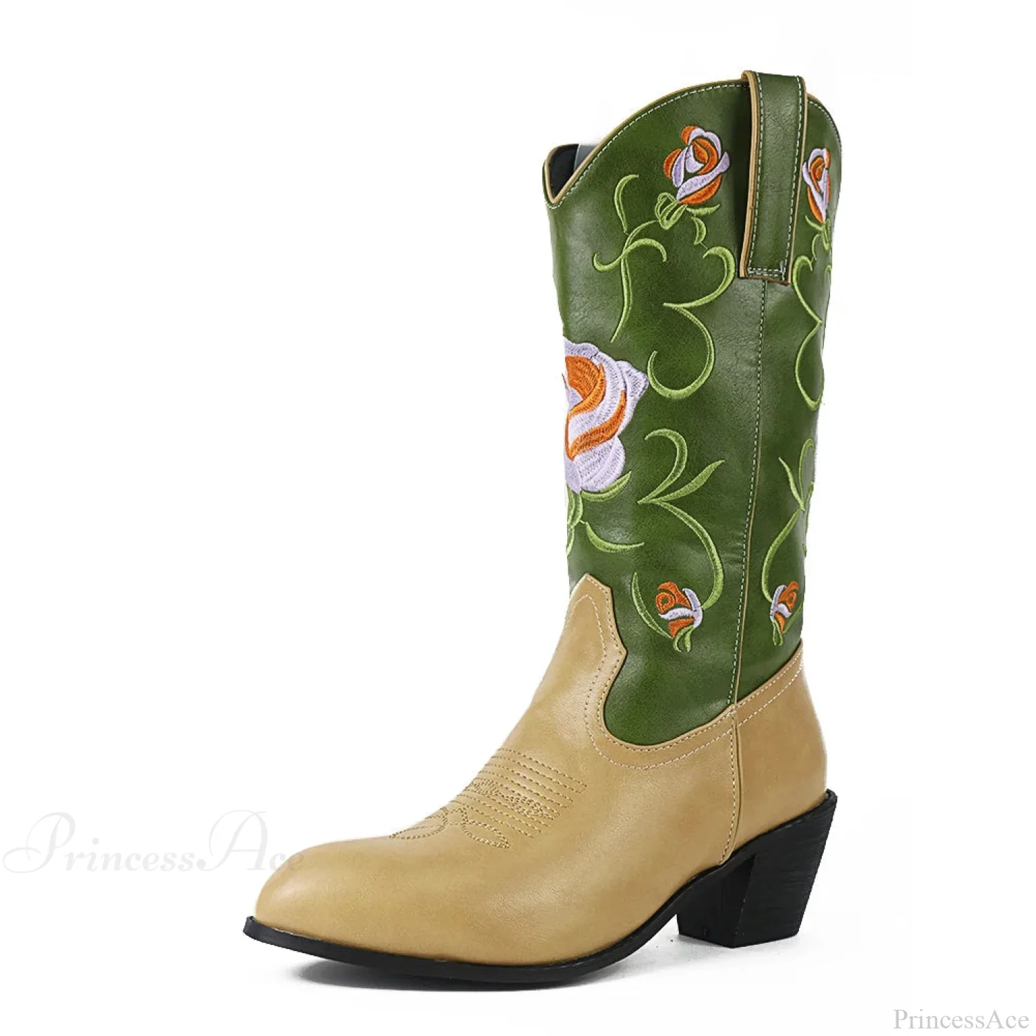 Affection Heart Mid-Calf Chunky Heel Rebel Western Boot - Image 4