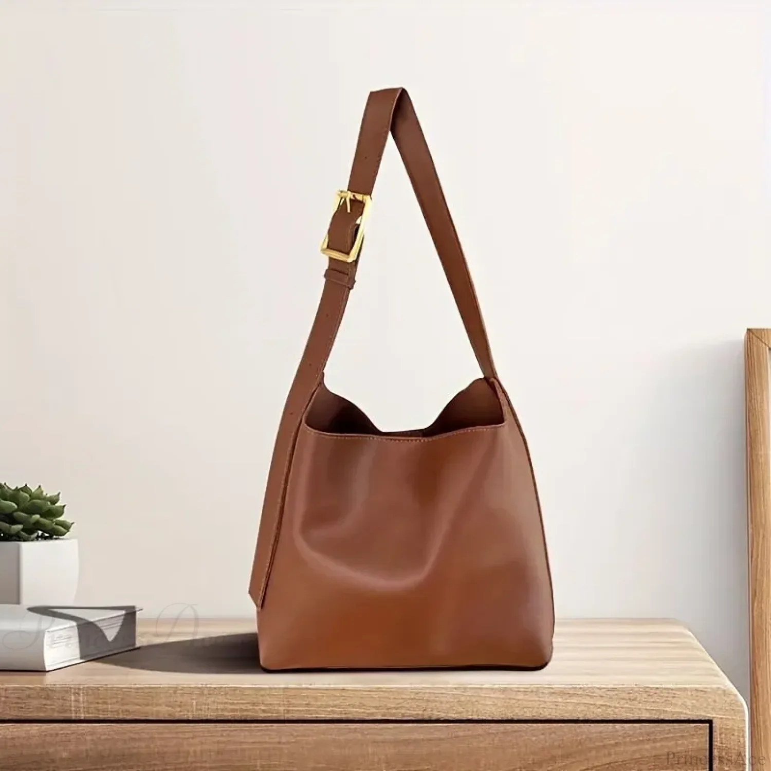 All-Match Minimalist PU Leather Shoulder Bag - Image 4