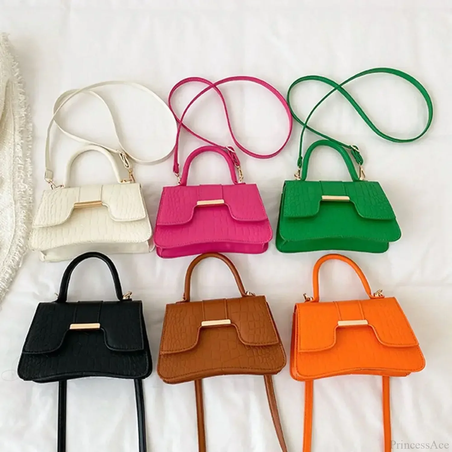Alligator Pattern Small Square Vintage PU Leather Crossbody Handbag - Image 6