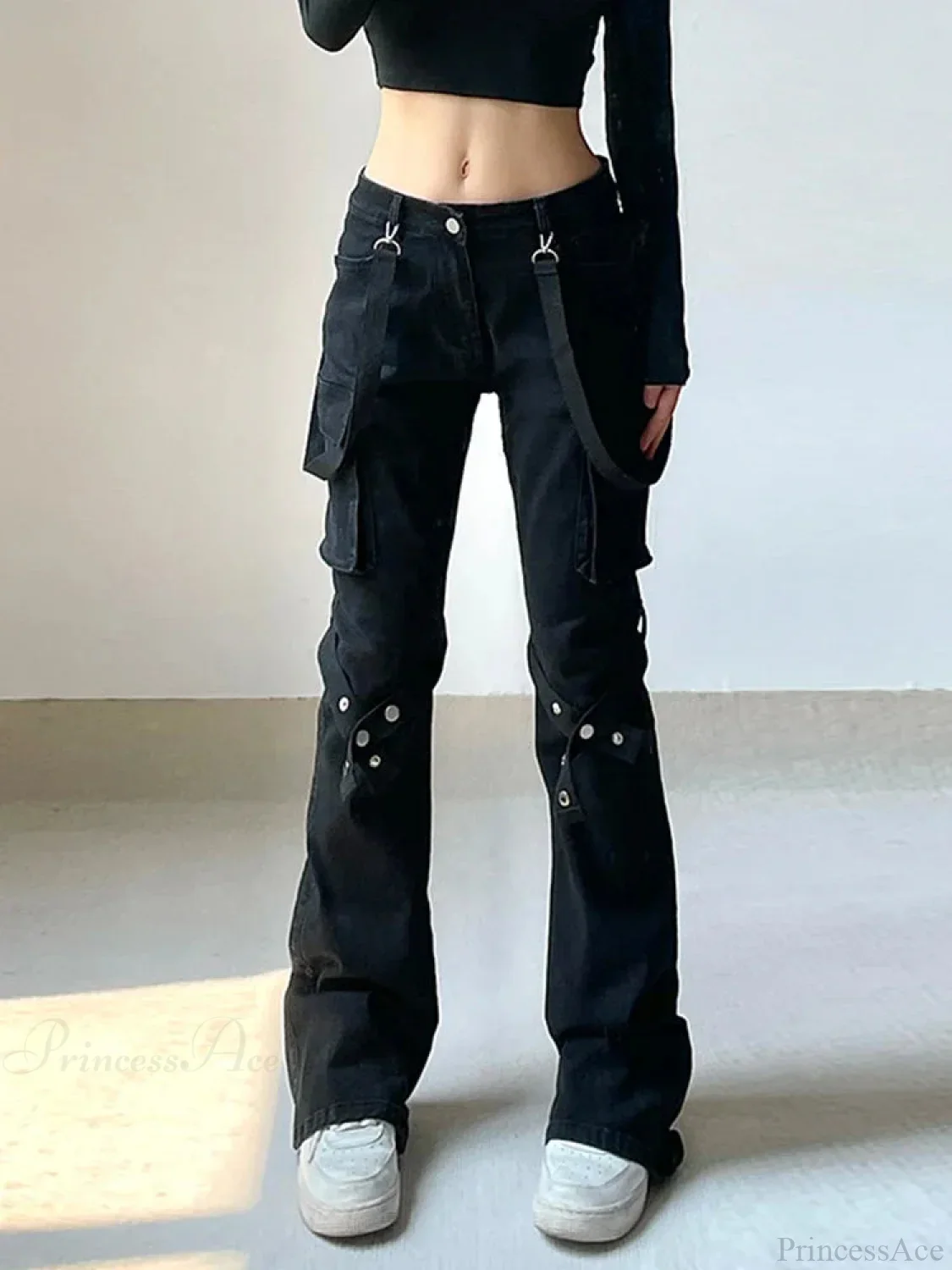 Alternative Gothic E-girl Dark Straight Pant - Image 3
