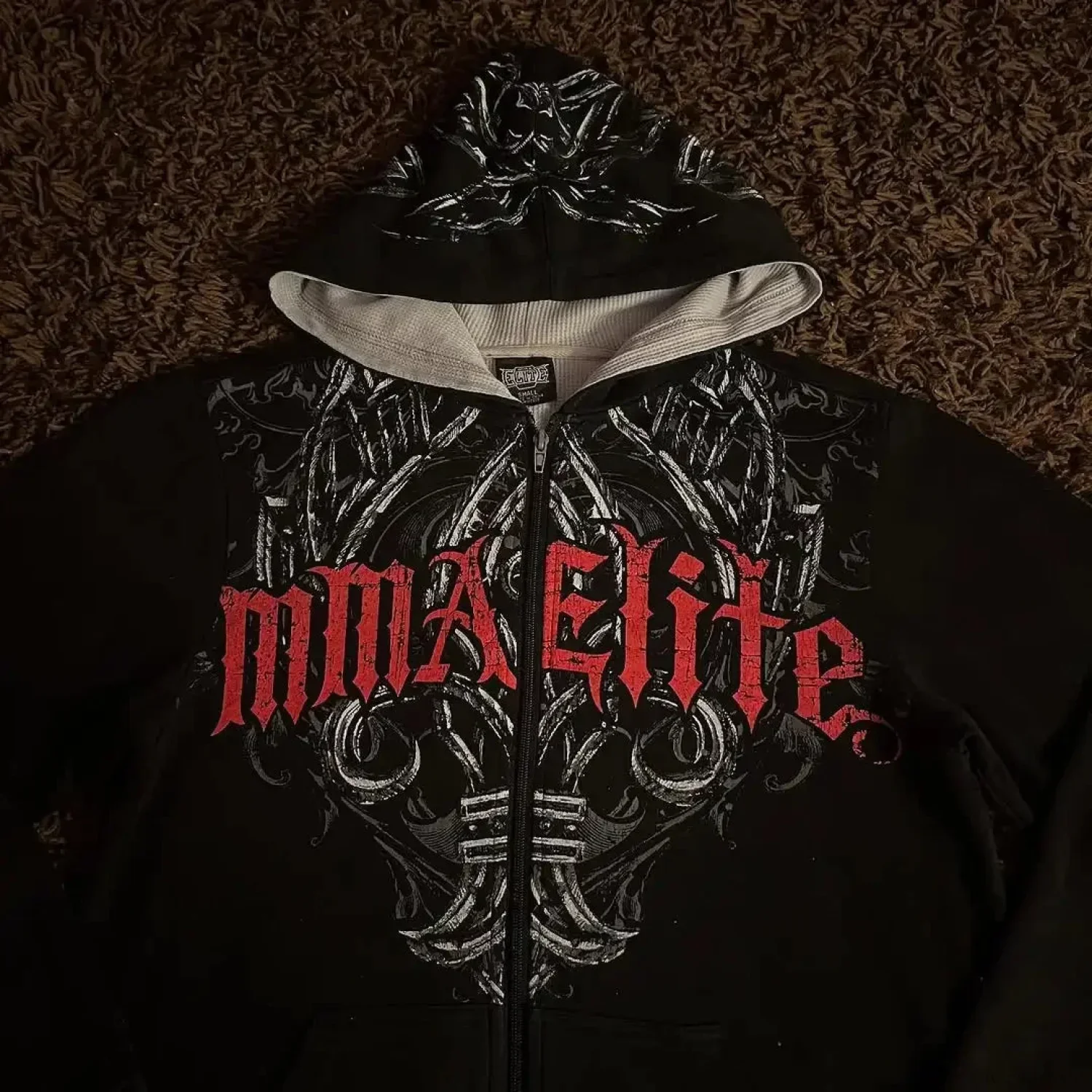 American Gothic Skull Large Zipper Hoodie - Image 2
