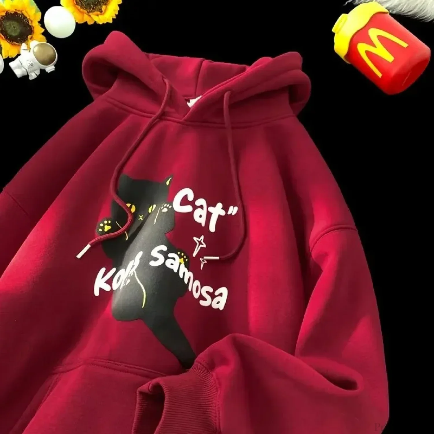 Anime Kawaii Cat Graphic Retro Hoodie - Image 3