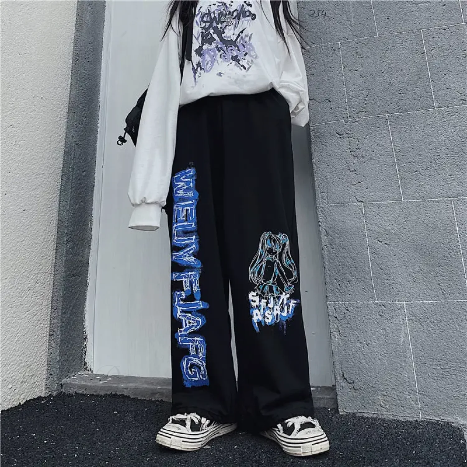 Anime Print Oversized Hip Hop Pants - Image 4