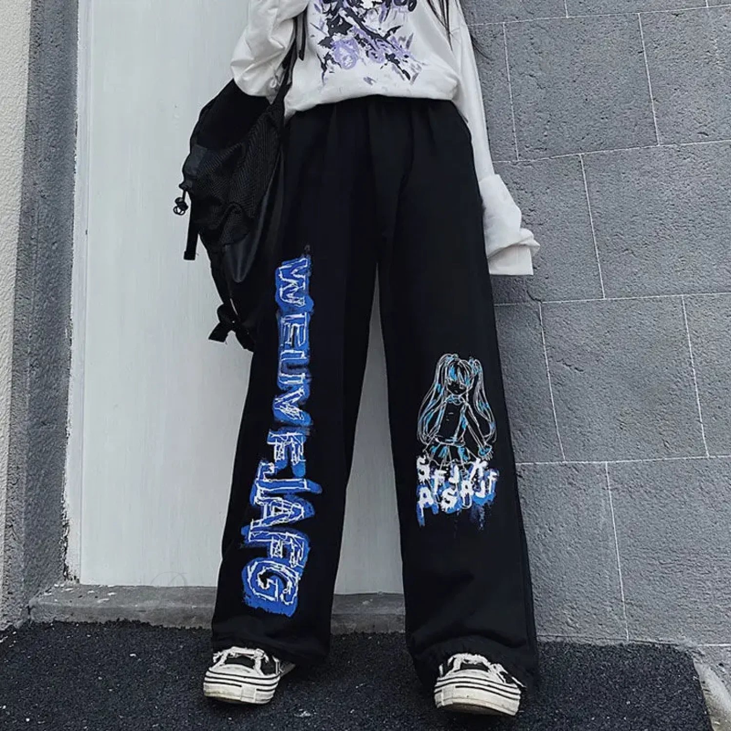 Anime Print Oversized Hip Hop Pants - Image 5