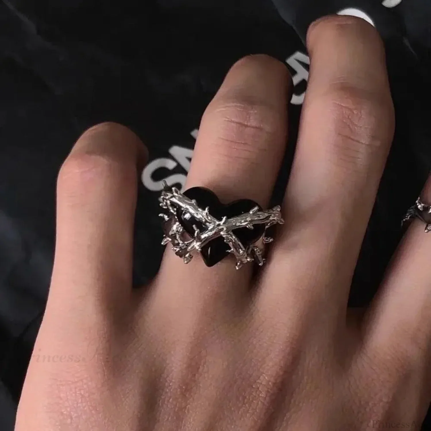 Antique Dark Spiky Heart Gothic Band