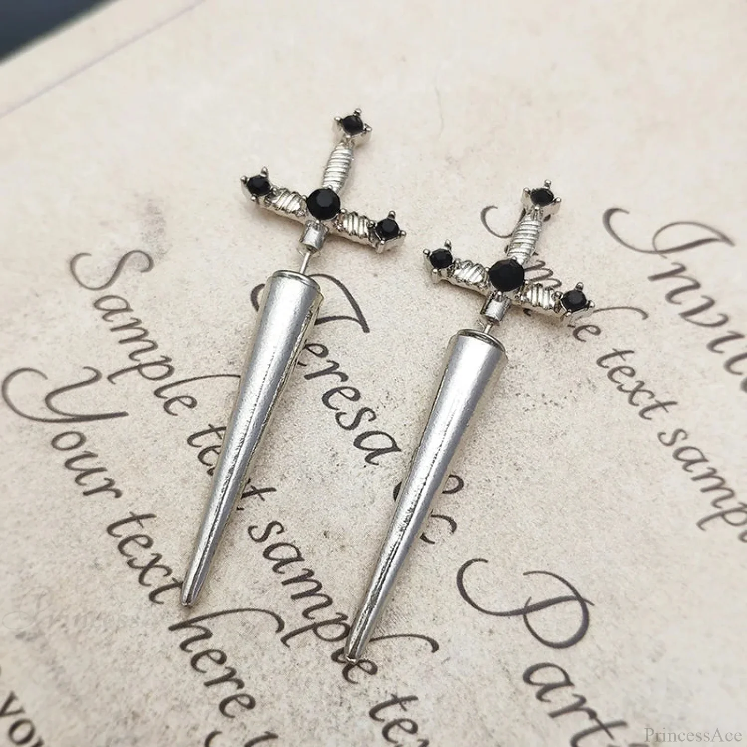 Antique Dim Gothic Blade Stiletto Earring - Image 10