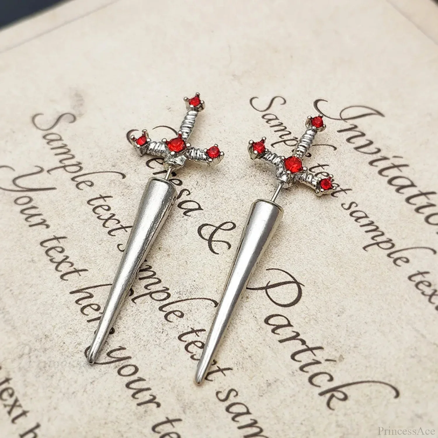 Antique Dim Gothic Blade Stiletto Earring - Image 11