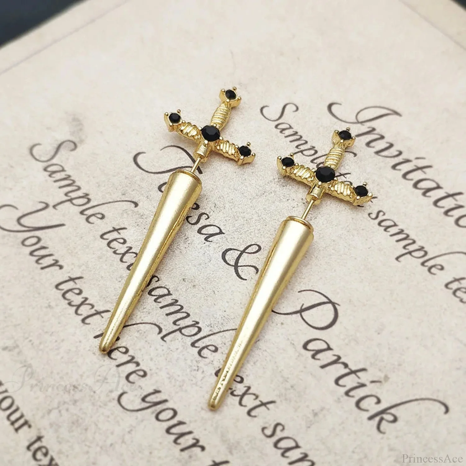 Antique Dim Gothic Blade Stiletto Earring - Image 12