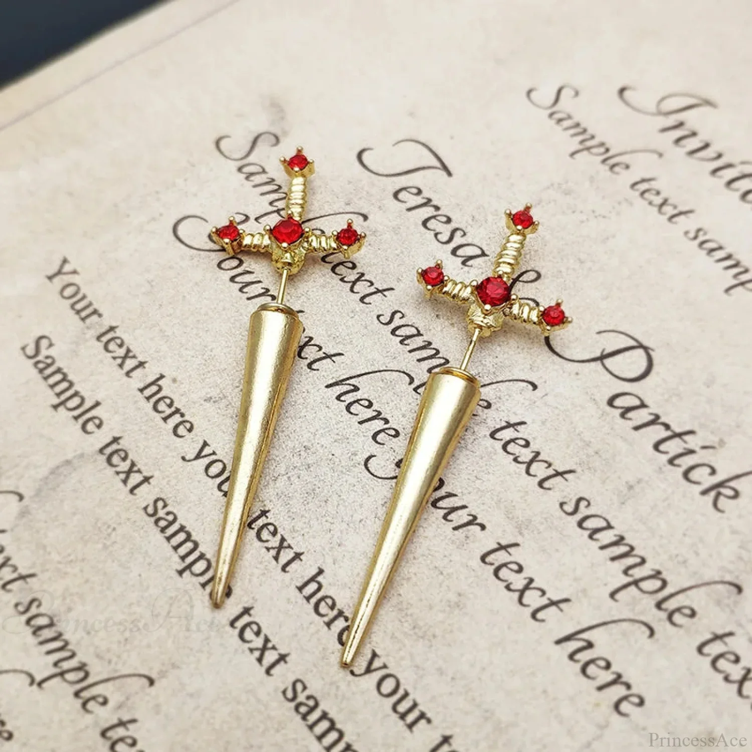 Antique Dim Gothic Blade Stiletto Earring - Image 13
