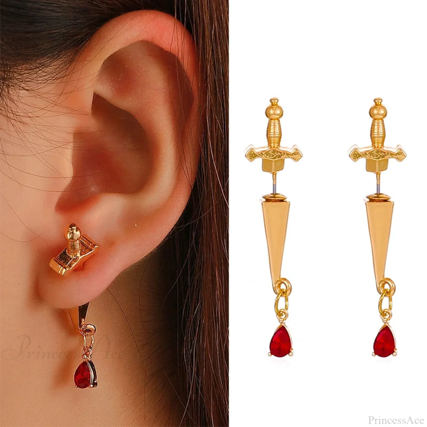 Antique Dim Gothic Blade Stiletto Earring - Image 18