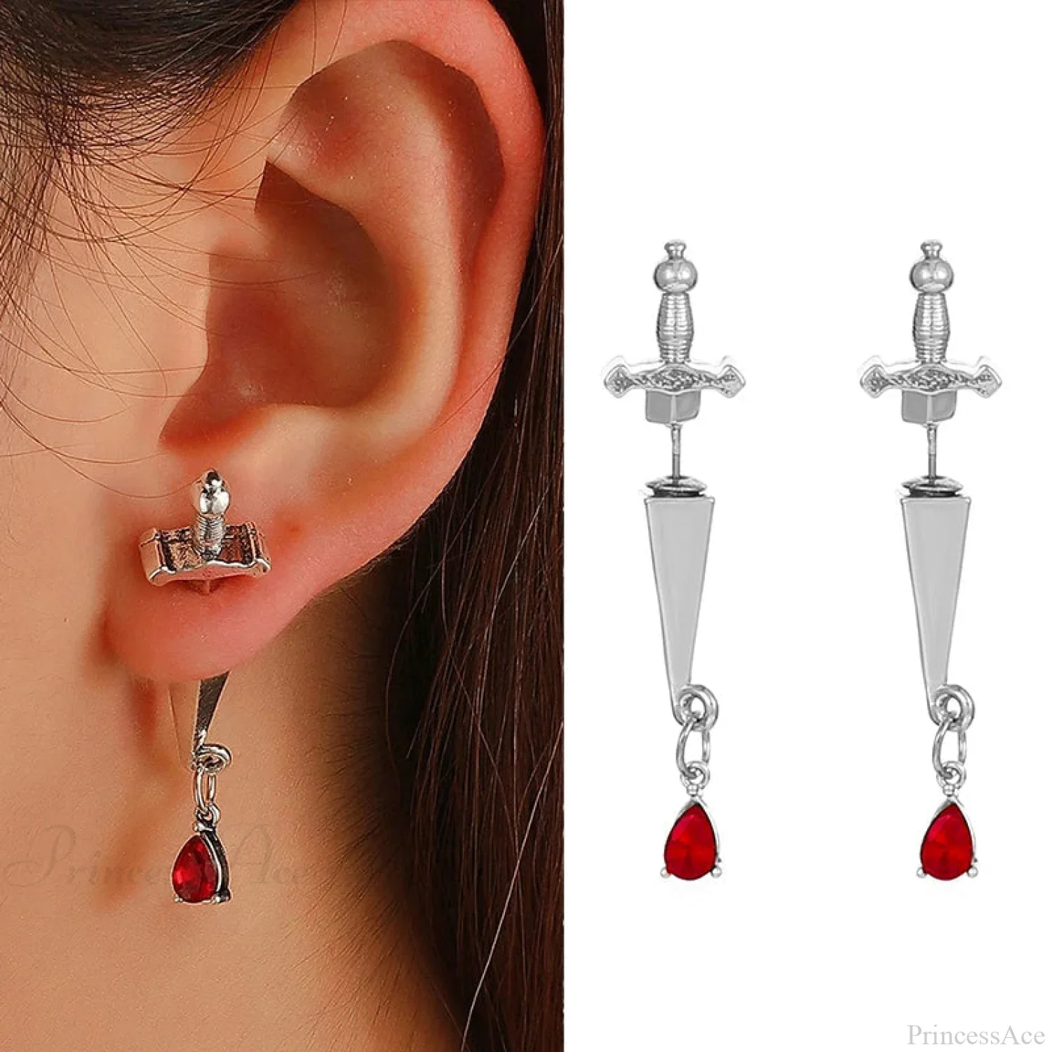 Antique Dim Gothic Blade Stiletto Earring - Image 19