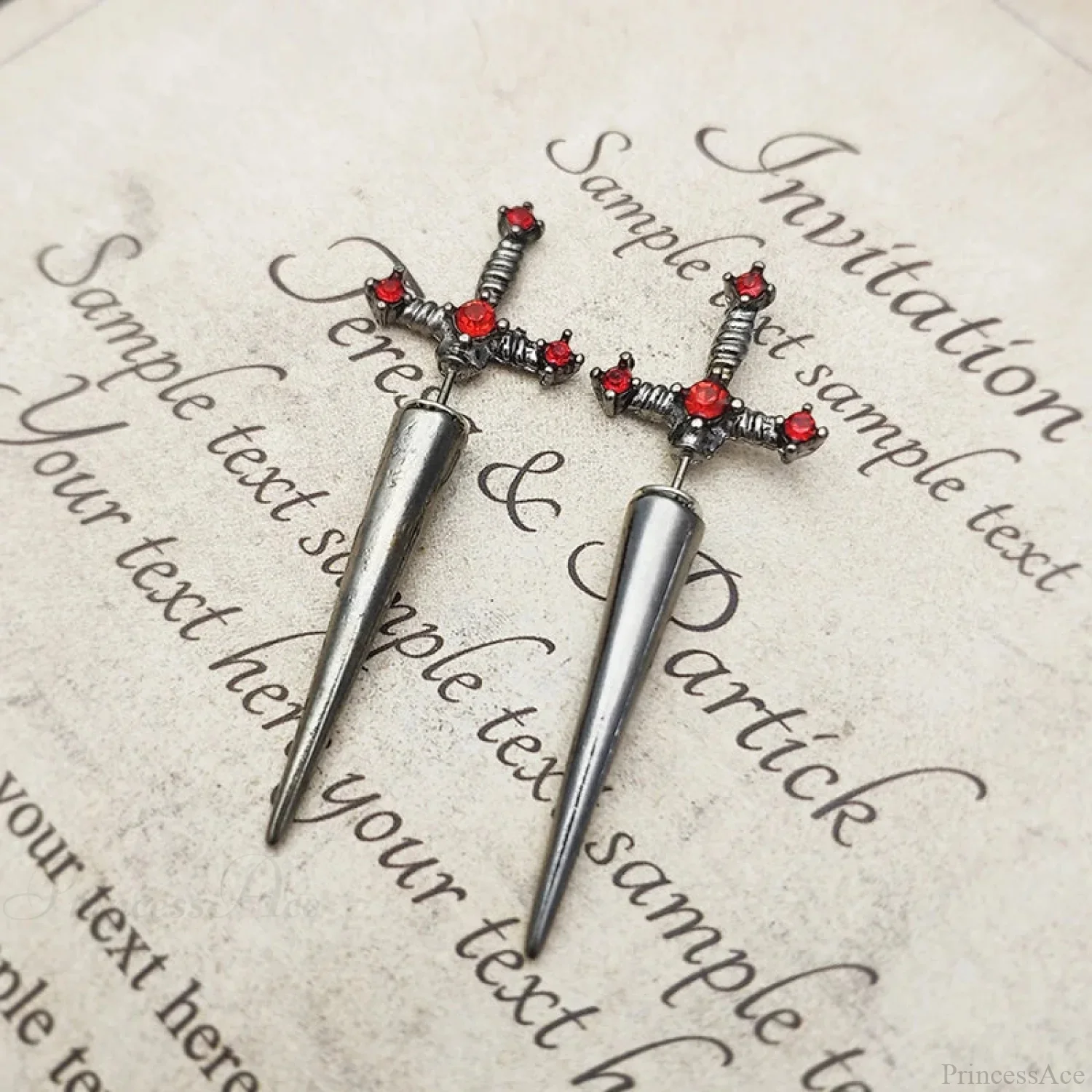 Antique Dim Gothic Blade Stiletto Earring - Image 9