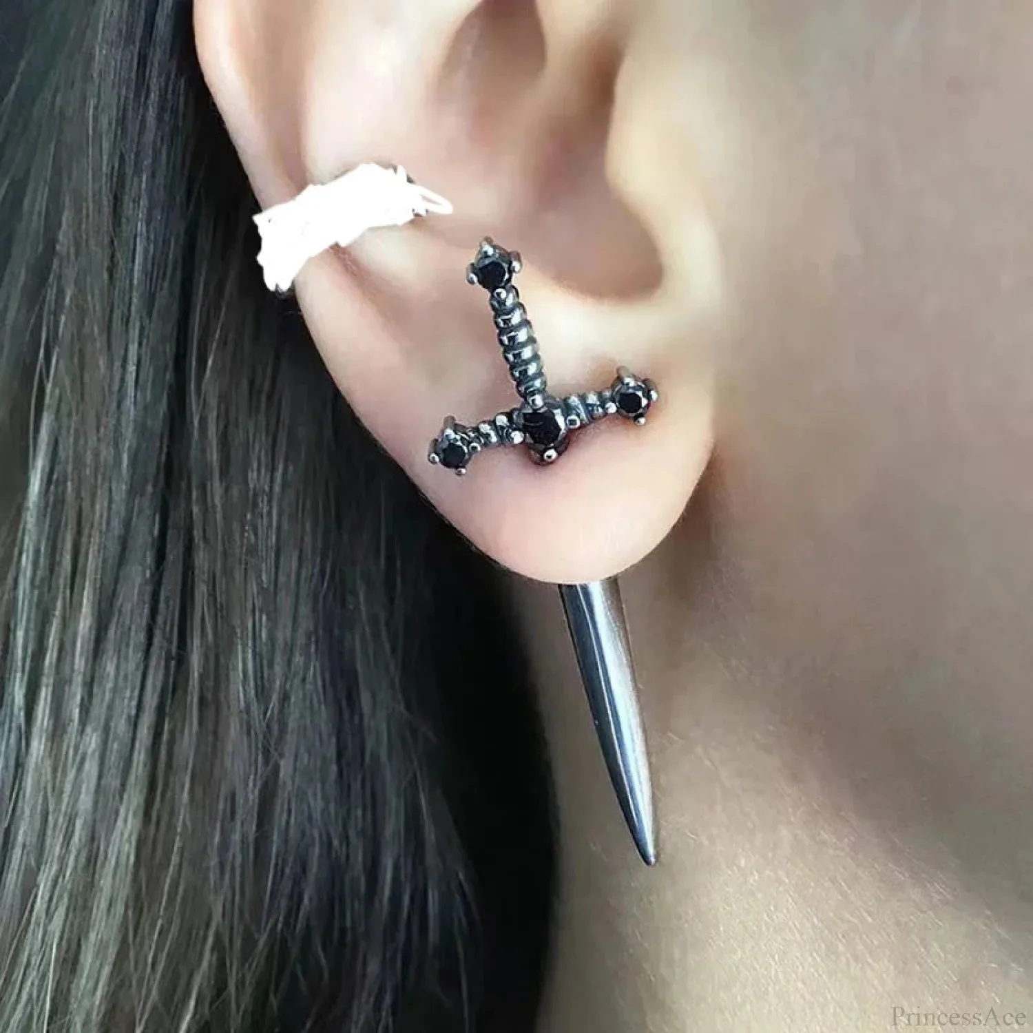 Antique Dim Punk Gothic Blade Dagger Earring - Image 8