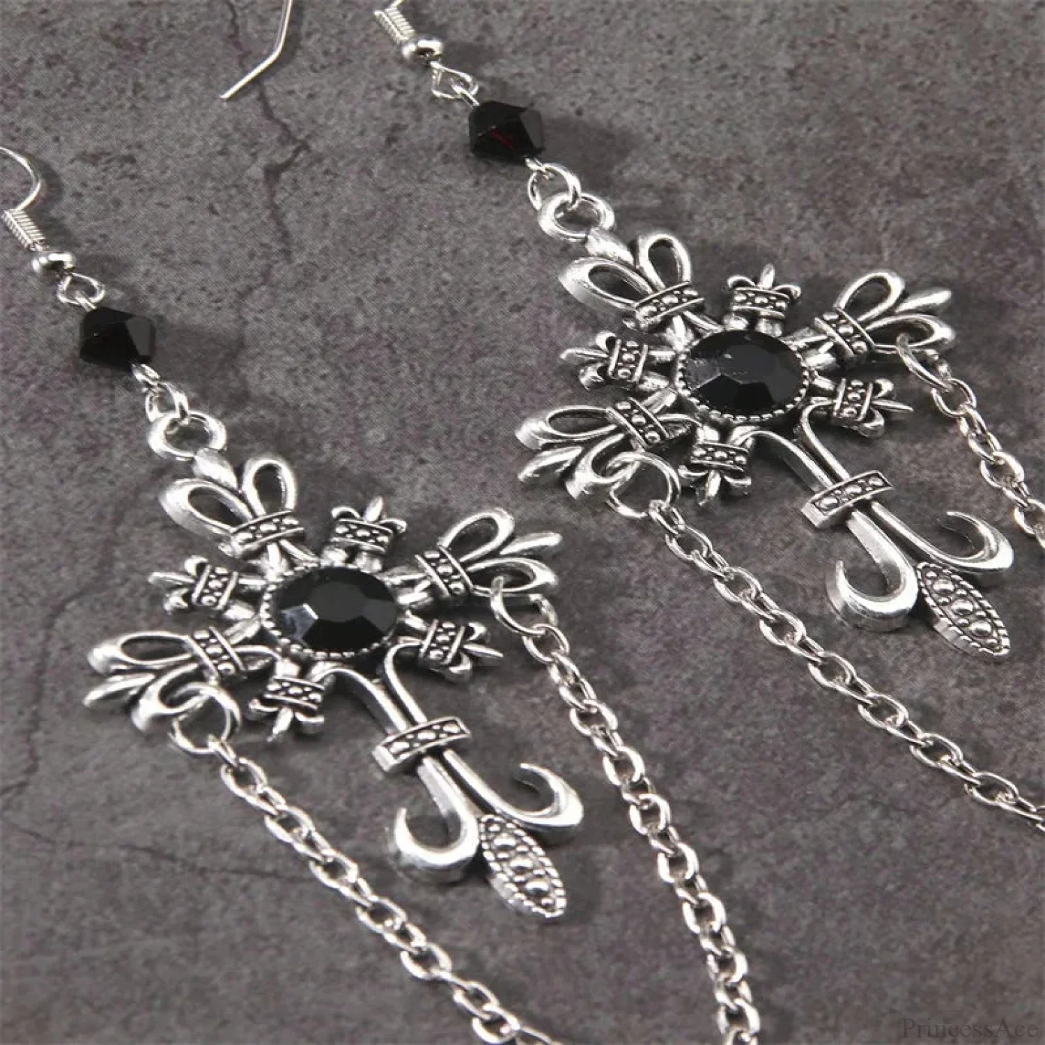 Antique Fairy Wings Grunge Dangling Earring - Image 2