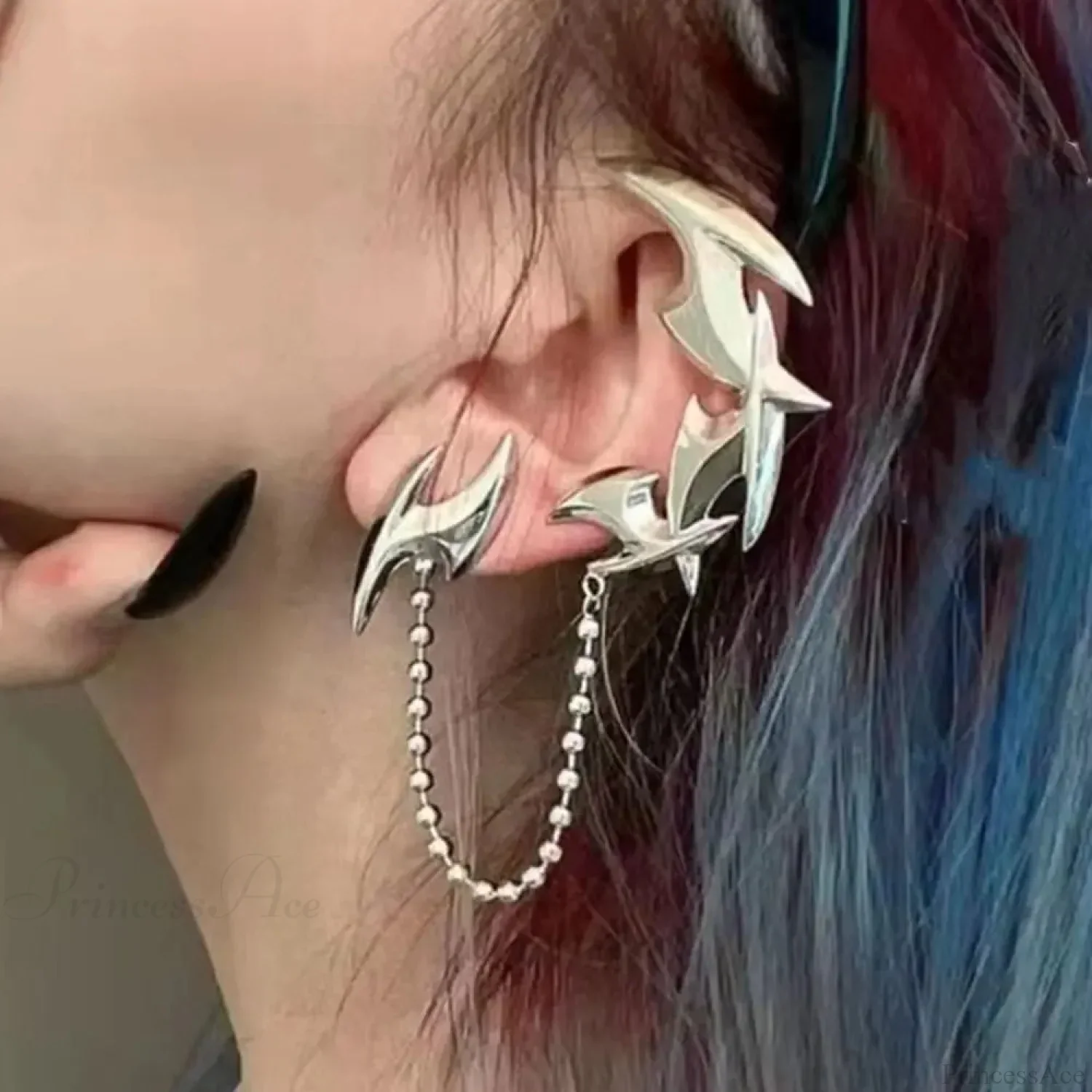 Antique Futuristic Geometric Clasp Earring - Image 2