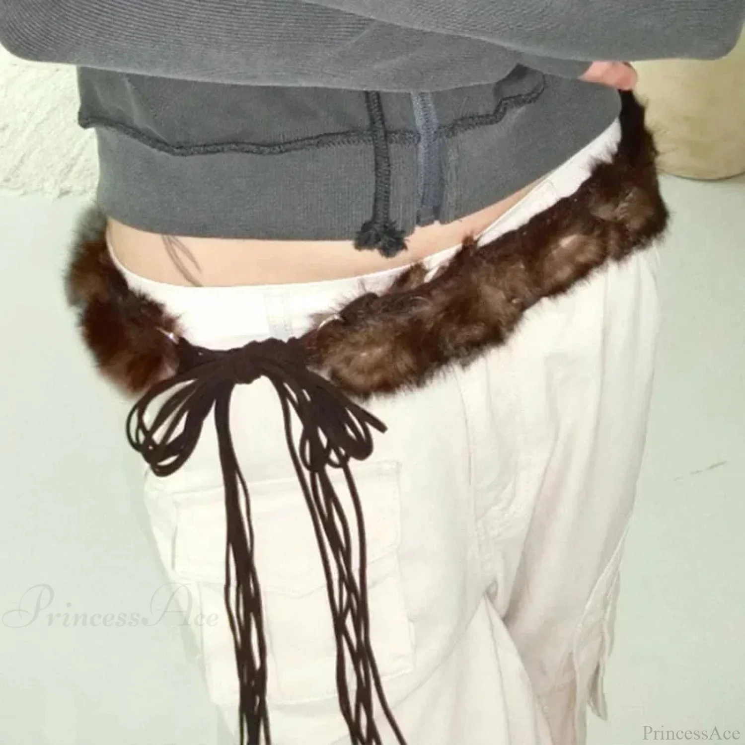 Antique Gothic Hairy Patchwork Bind Girdle - Image 2