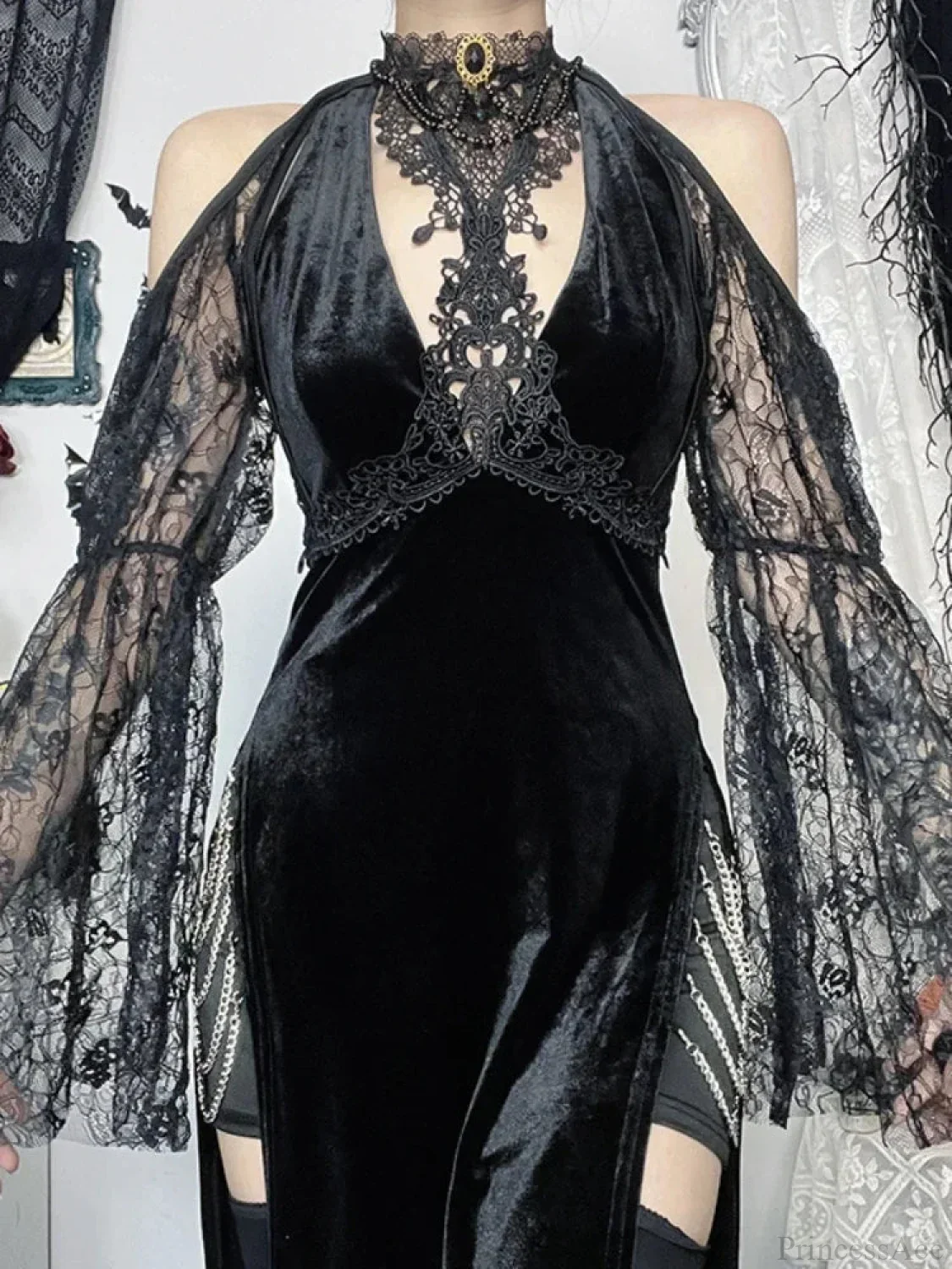Antique Gothic Lace Smock Blouse - Image 2