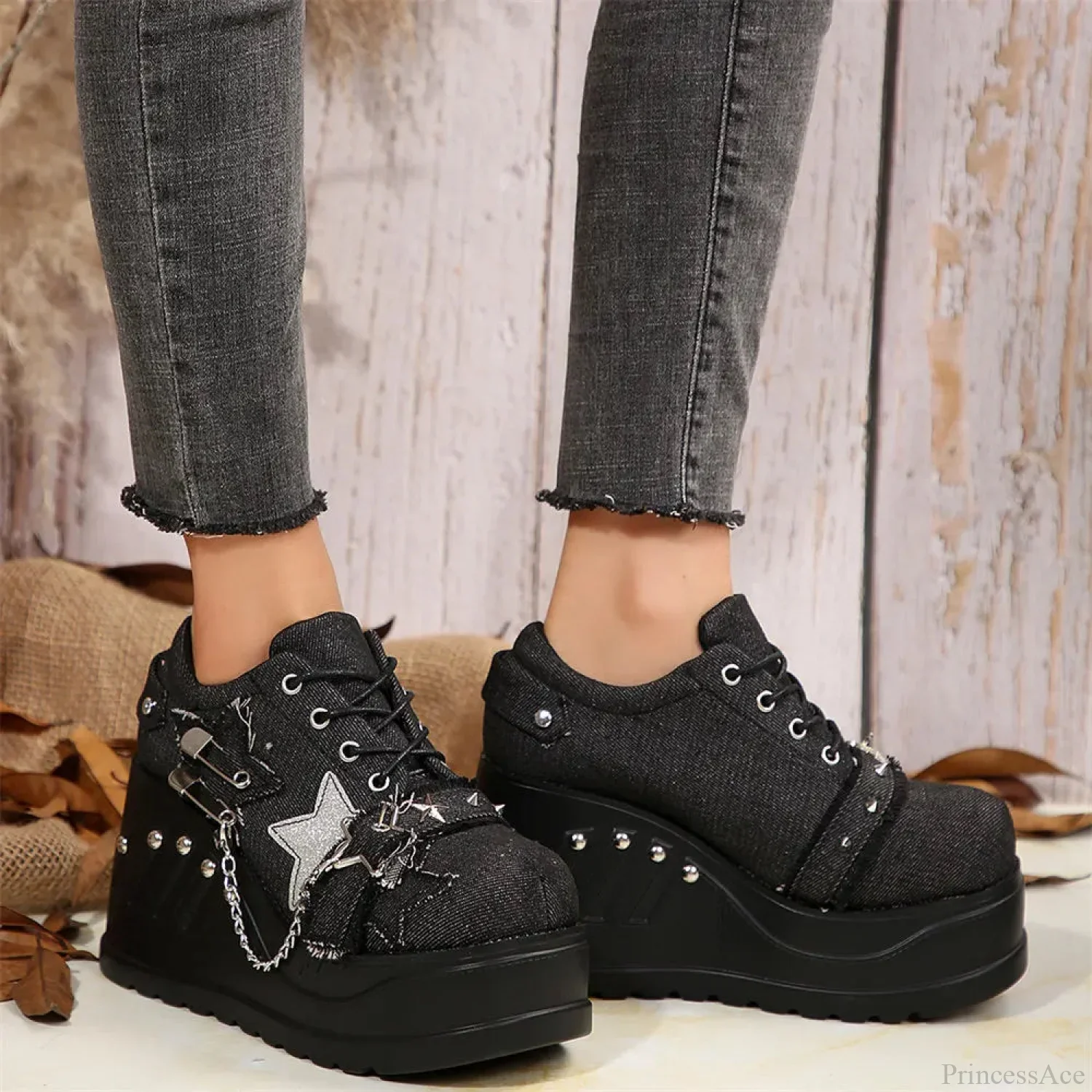 Antique Gothic Lace-Up Elevated Sneaker - Image 8