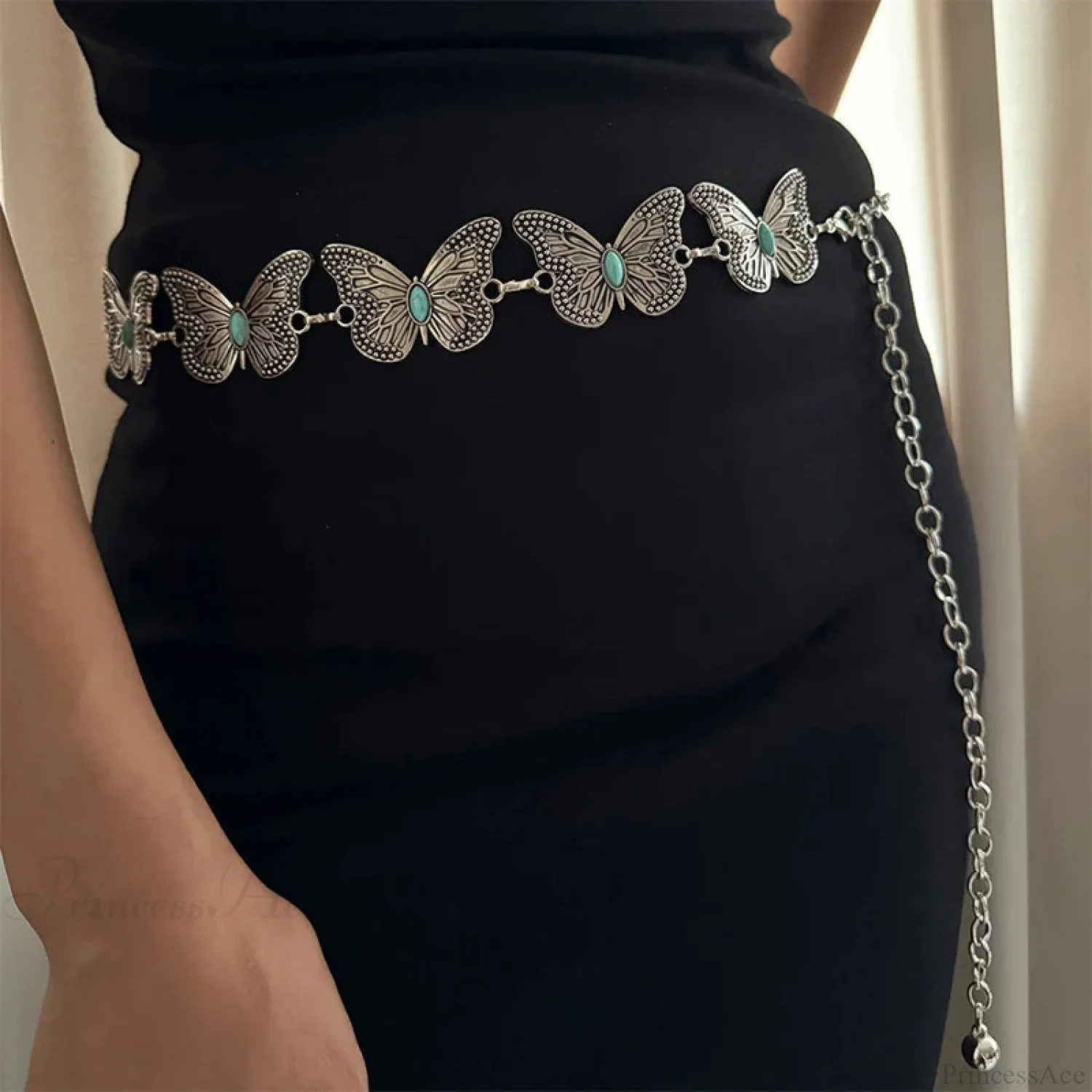 Antique Gothic Silver Butterfly Belt - Image 2