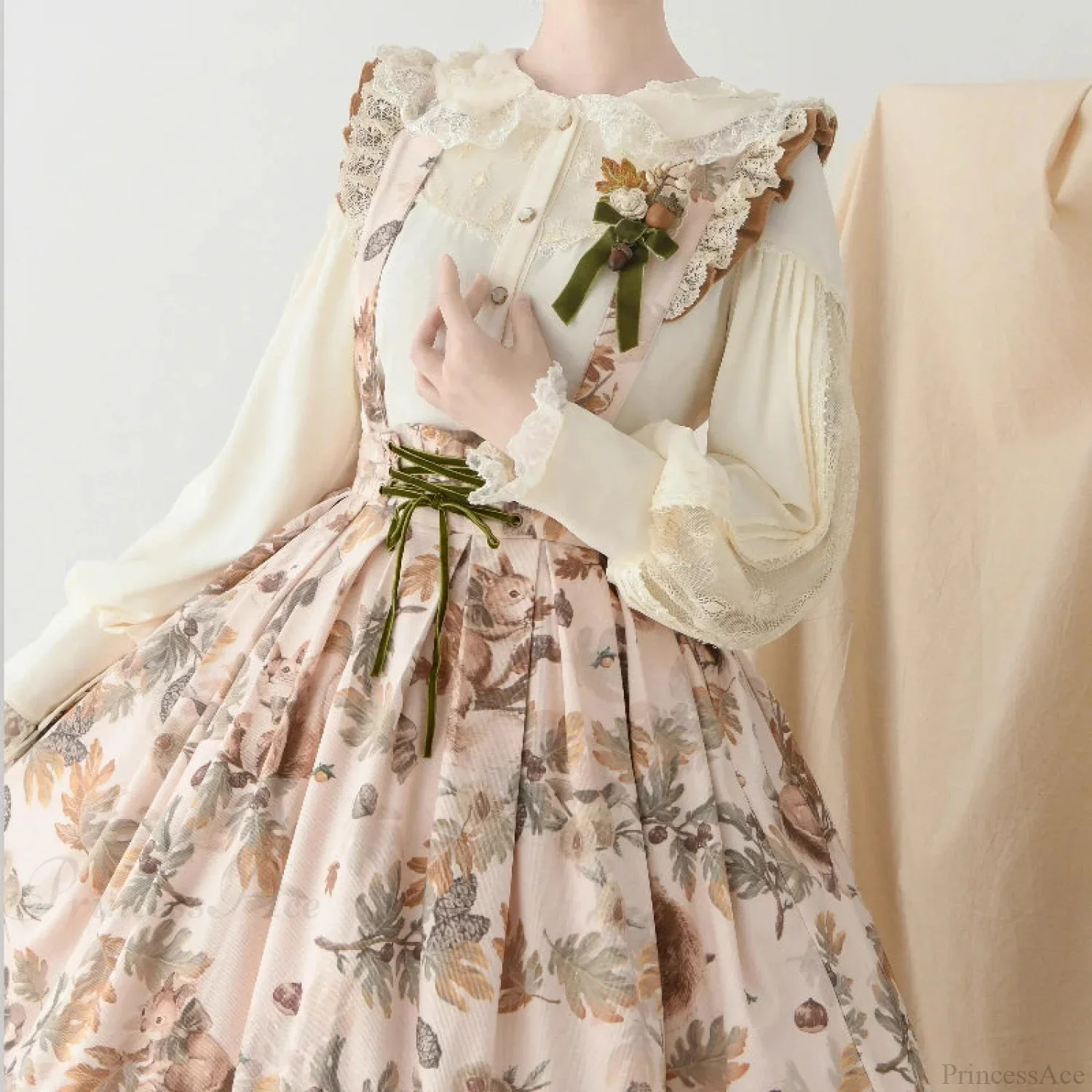 Antique Lace Frill Gigot Sleeve Blouse - Image 3